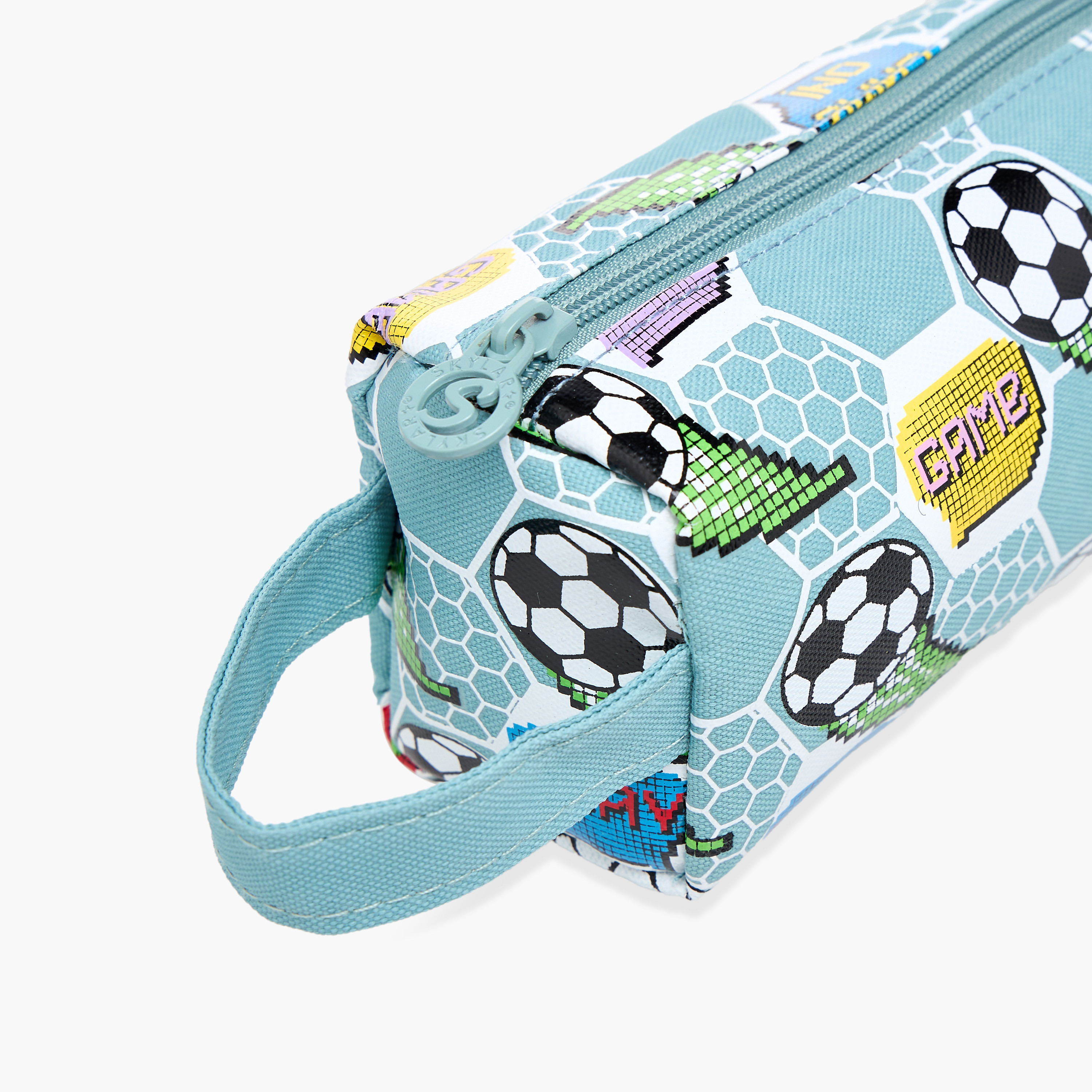 Skylar Football Print Pencil Case with Zip Closure-school-stationery-pencilcases-image-3