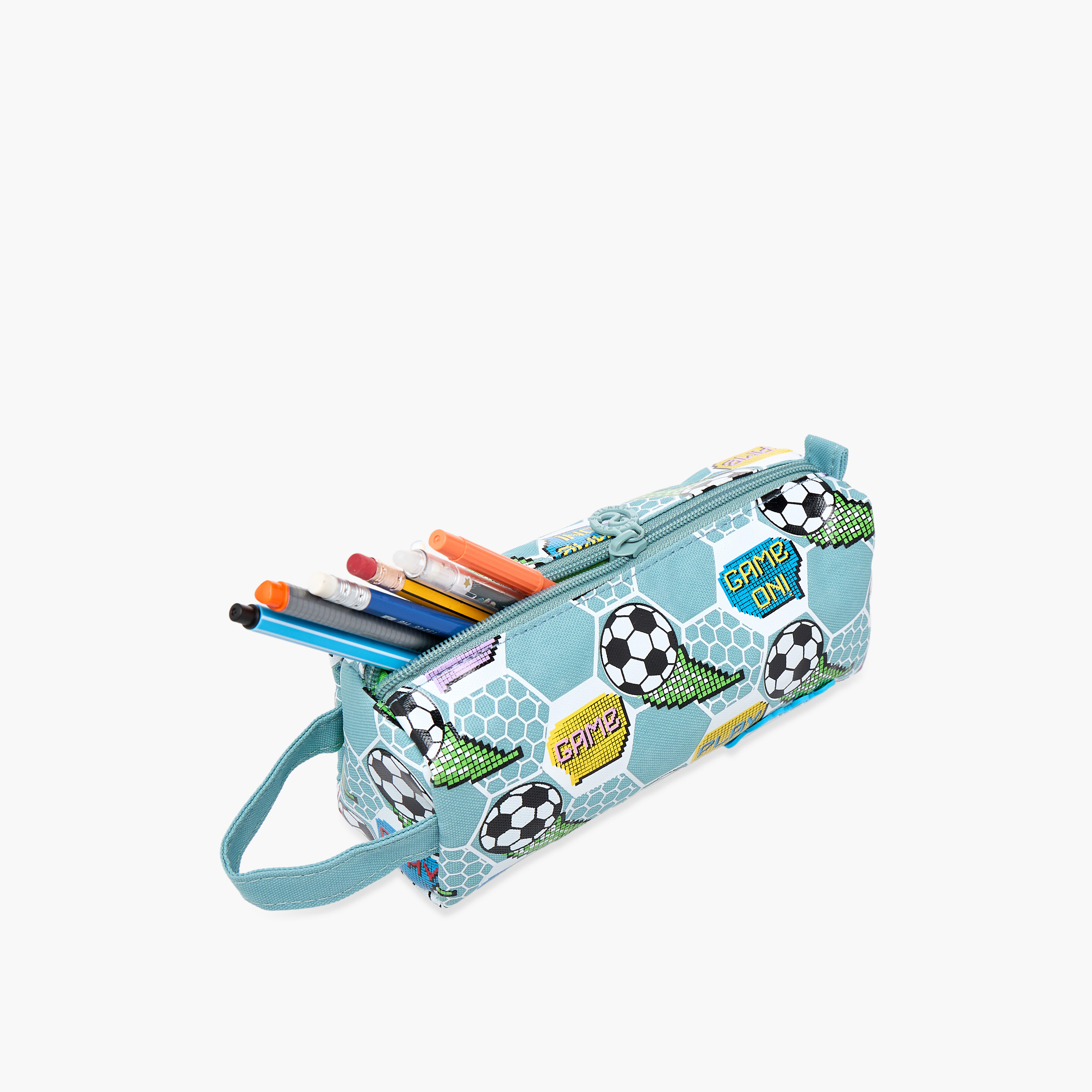 Skylar Football Print Pencil Case with Zip Closure-school-stationery-pencilcases-image-6