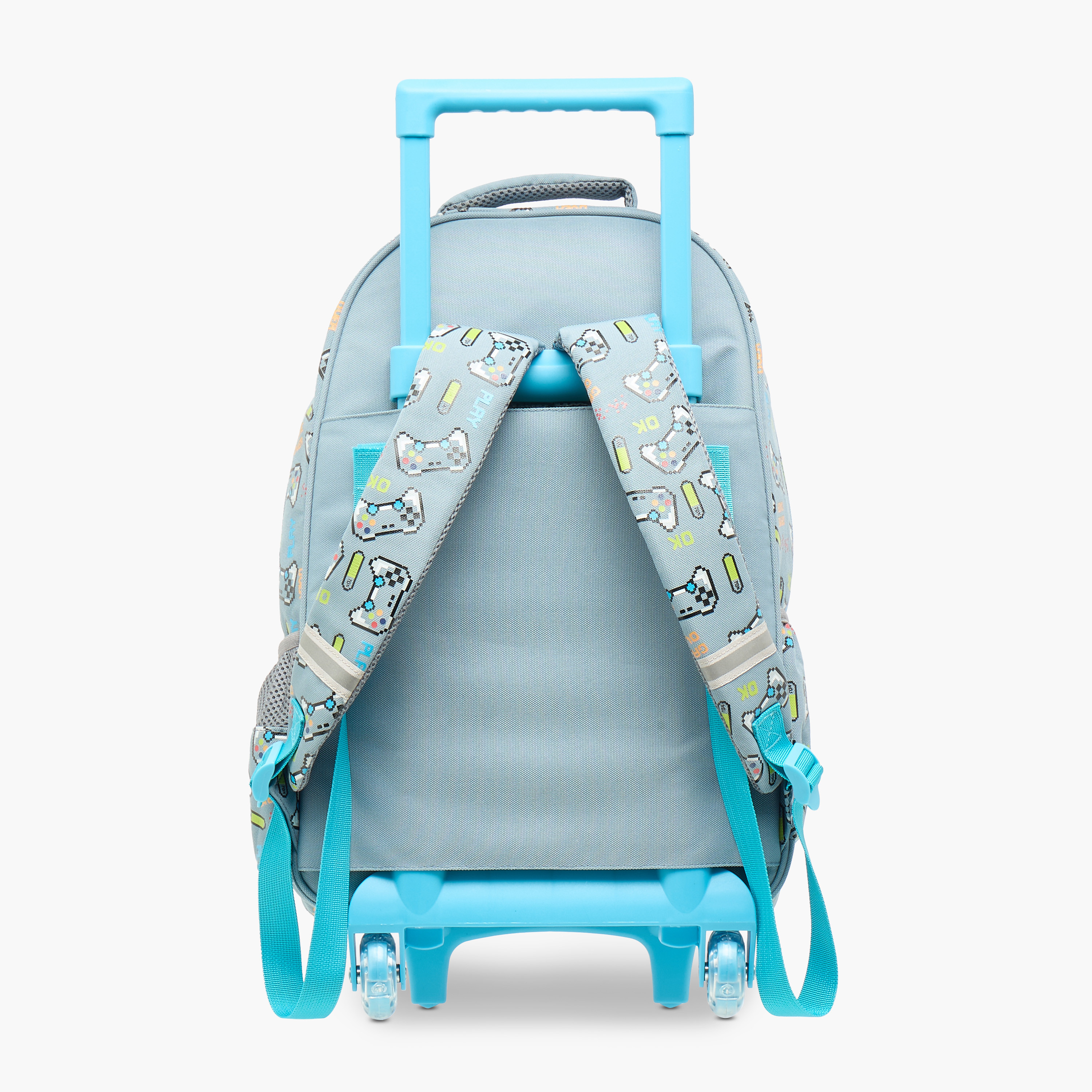 Skylar Gaming Print Trolley Backpack with Retractable Handle - 25x10x21 cms-school-bagsandbackpacks-trolleybags-image-5