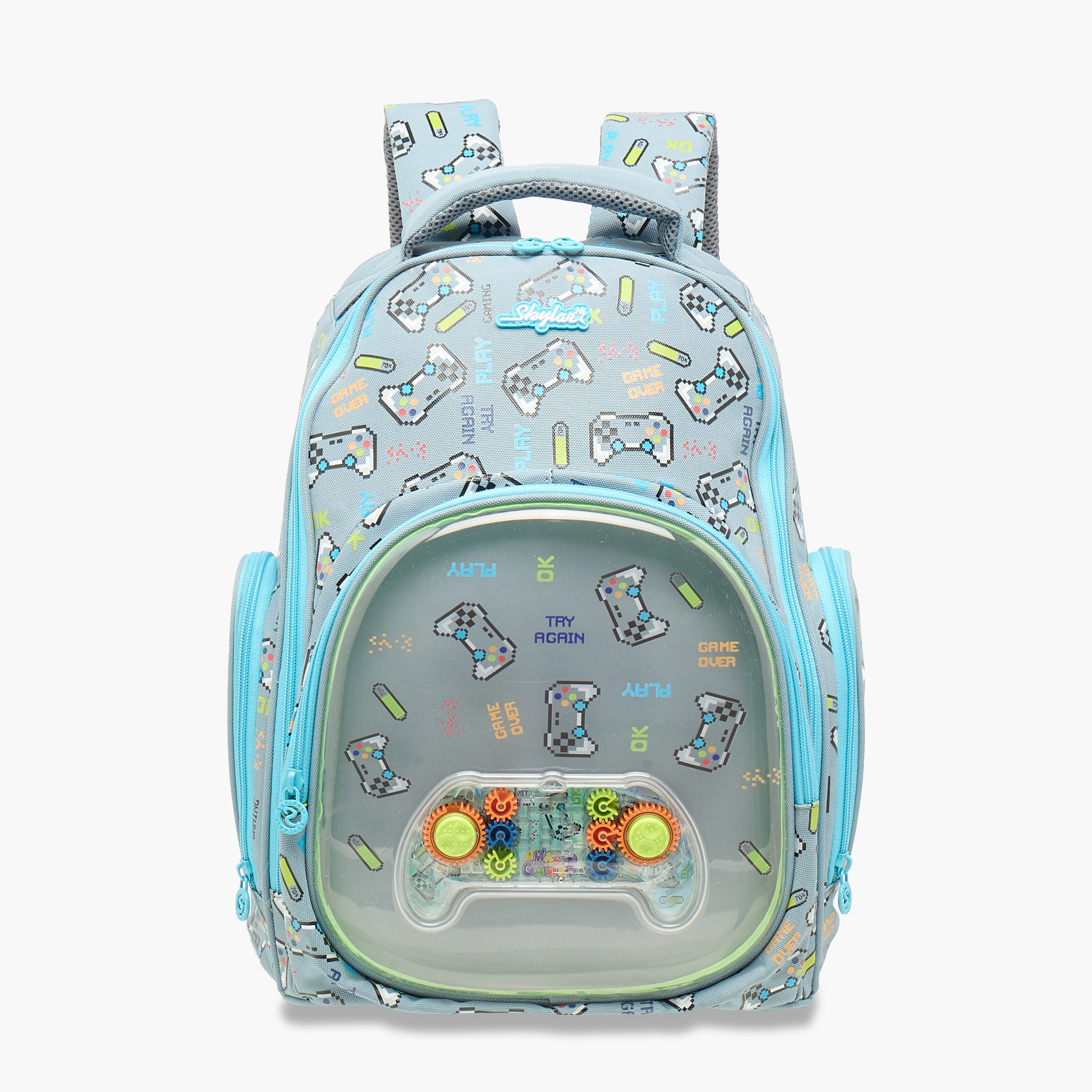Skylar Gamer Print Backpack with Adjustable Straps and Zip Closure - 21x10x10 cms-school-bagsandbackpacks-backpacks-image-1