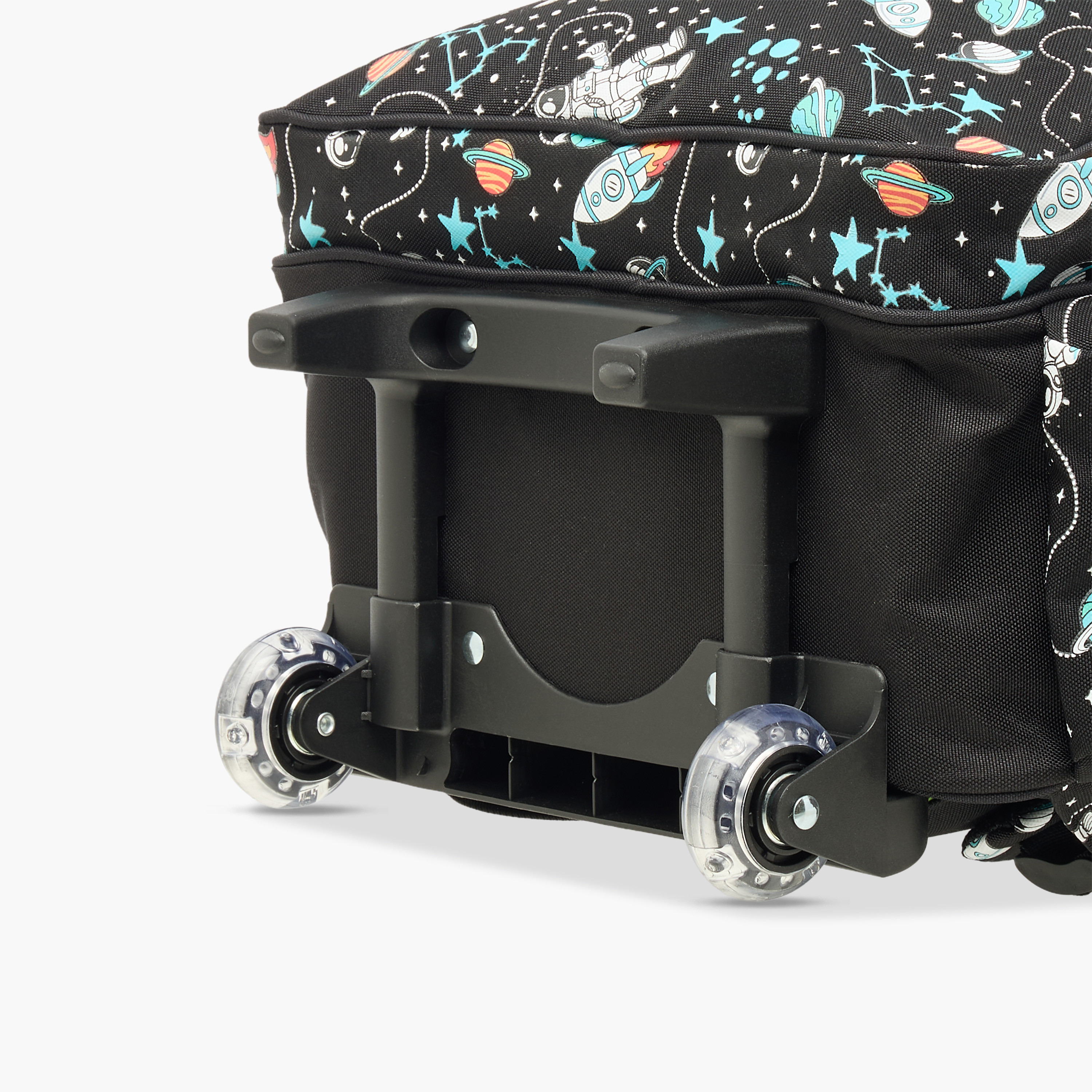 Skylar Astronaut Glow-in-the-Dark Print Trolley Backpack with Retractable Handle - 27x14x21 cms-school-bagsandbackpacks-trolleybags-image-14