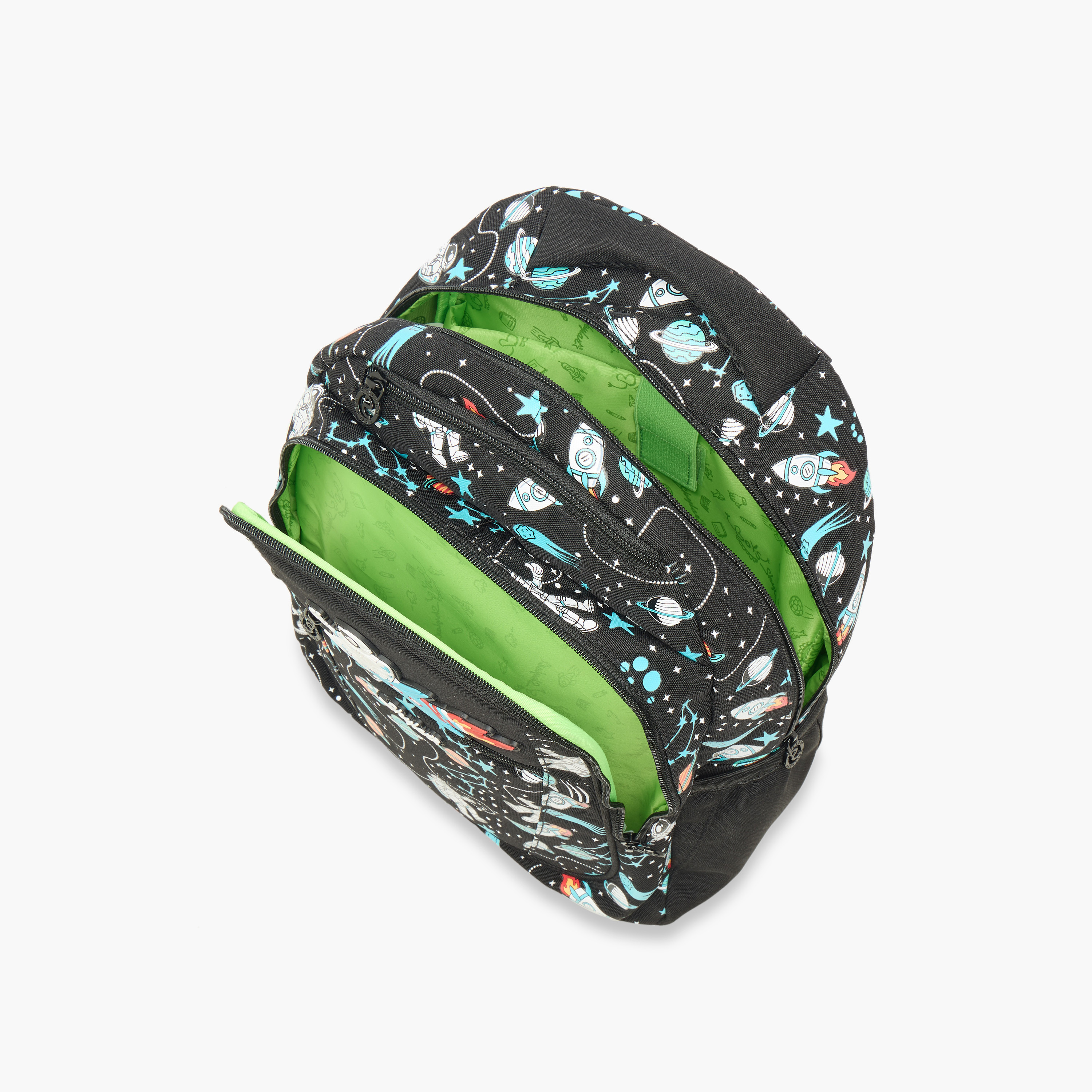 Skylar Astronaut Glow-in-the-Dark Print Backpack with Adjustable Straps and Zip Closure - 25x4x9 cms-school-bagsandbackpacks-backpacks-image-7