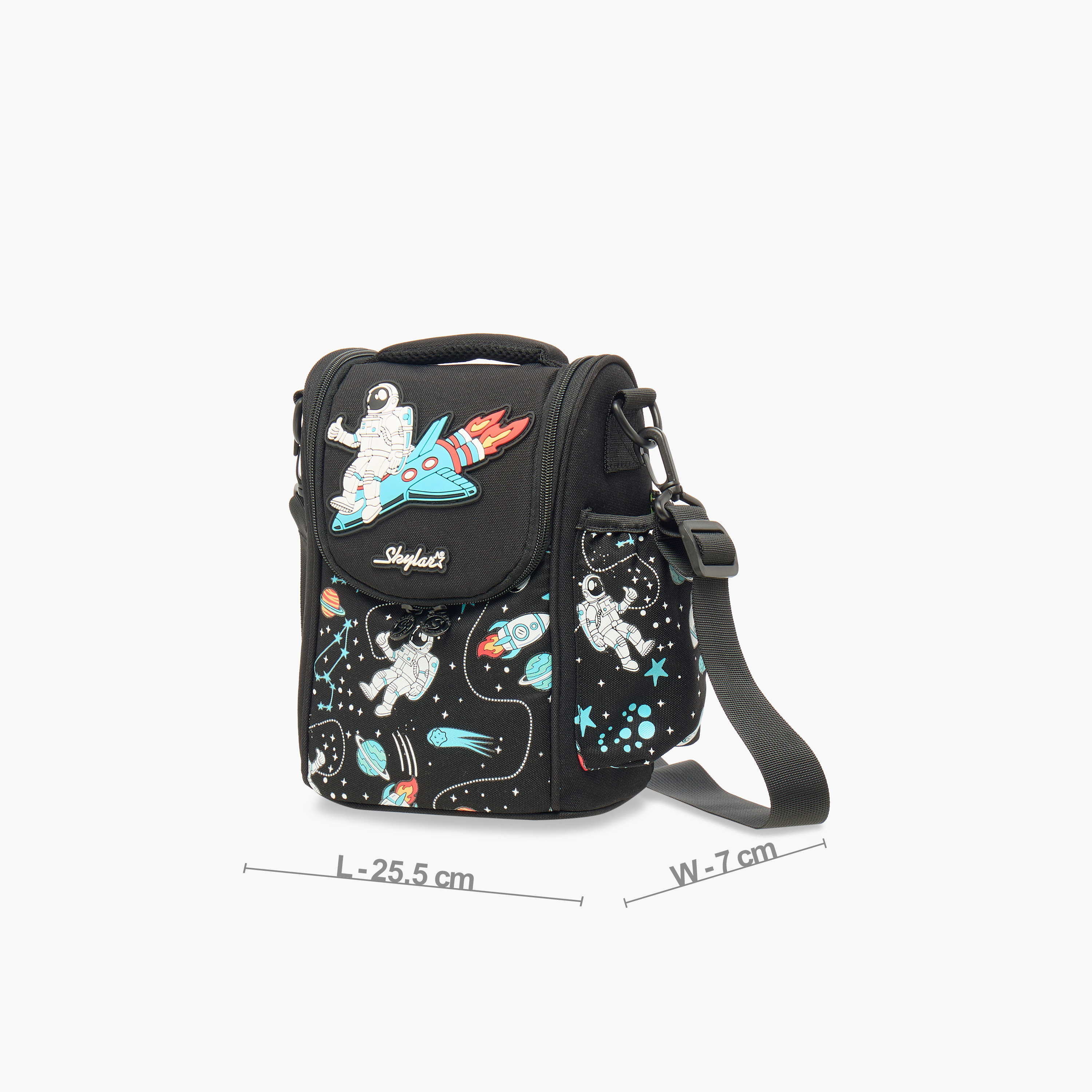 Skylar Astronaut Print Insulated Lunch Bag with Zip Closure-school-lunchessentials-lunchbags-image-2