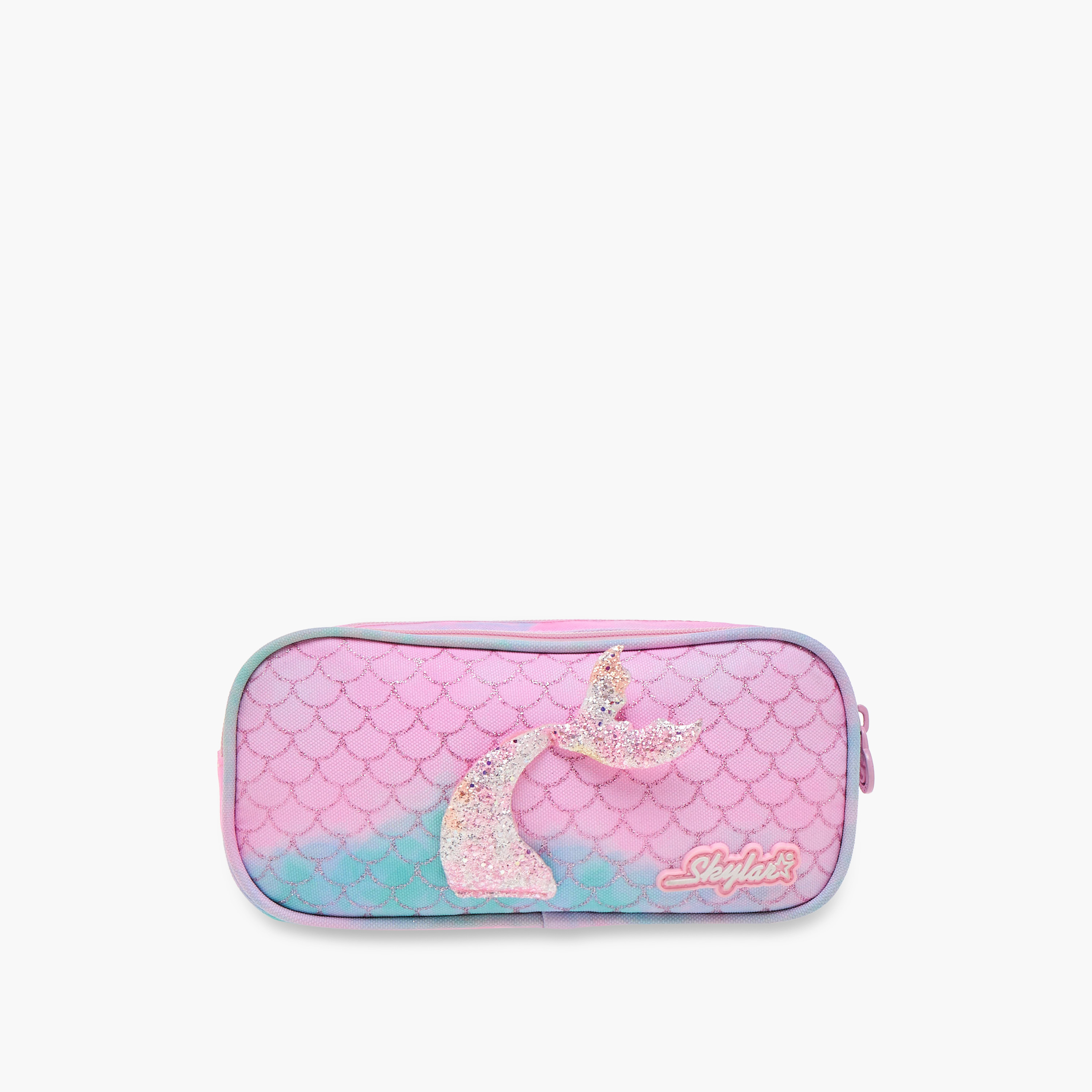 Skylar Mermaid Print Pencil Pouch with Zip Closure-school-stationery-pencilcases-image-1