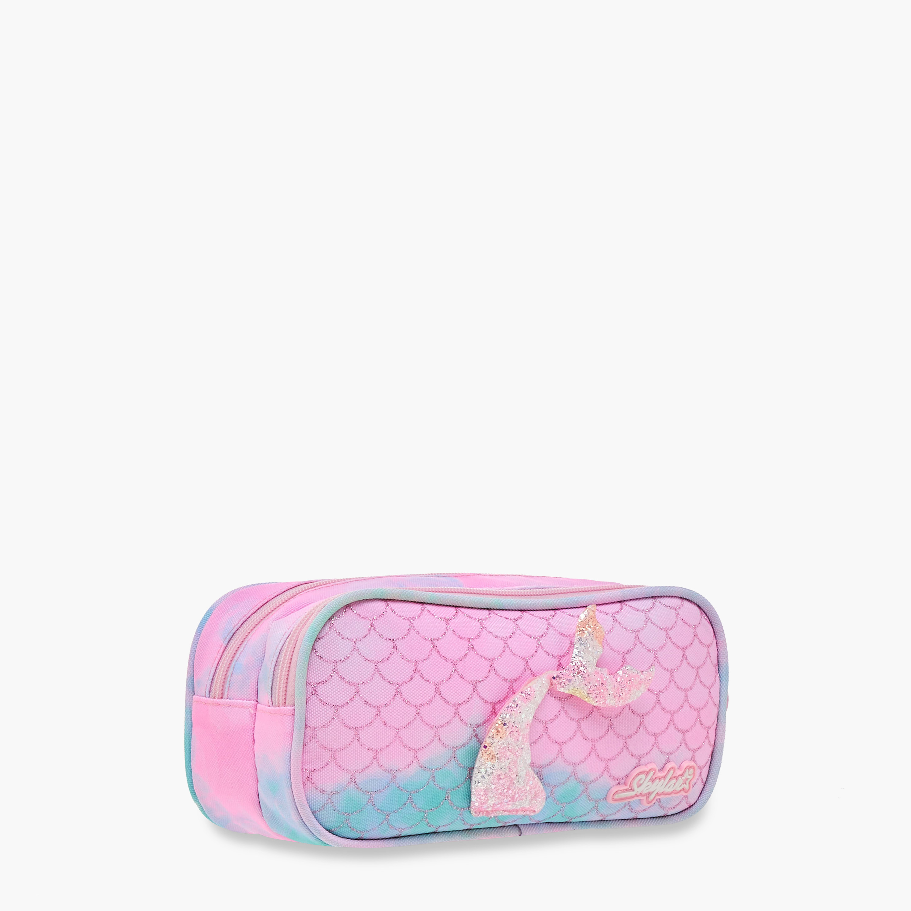 Skylar Mermaid Print Pencil Pouch with Zip Closure-school-stationery-pencilcases-image-2