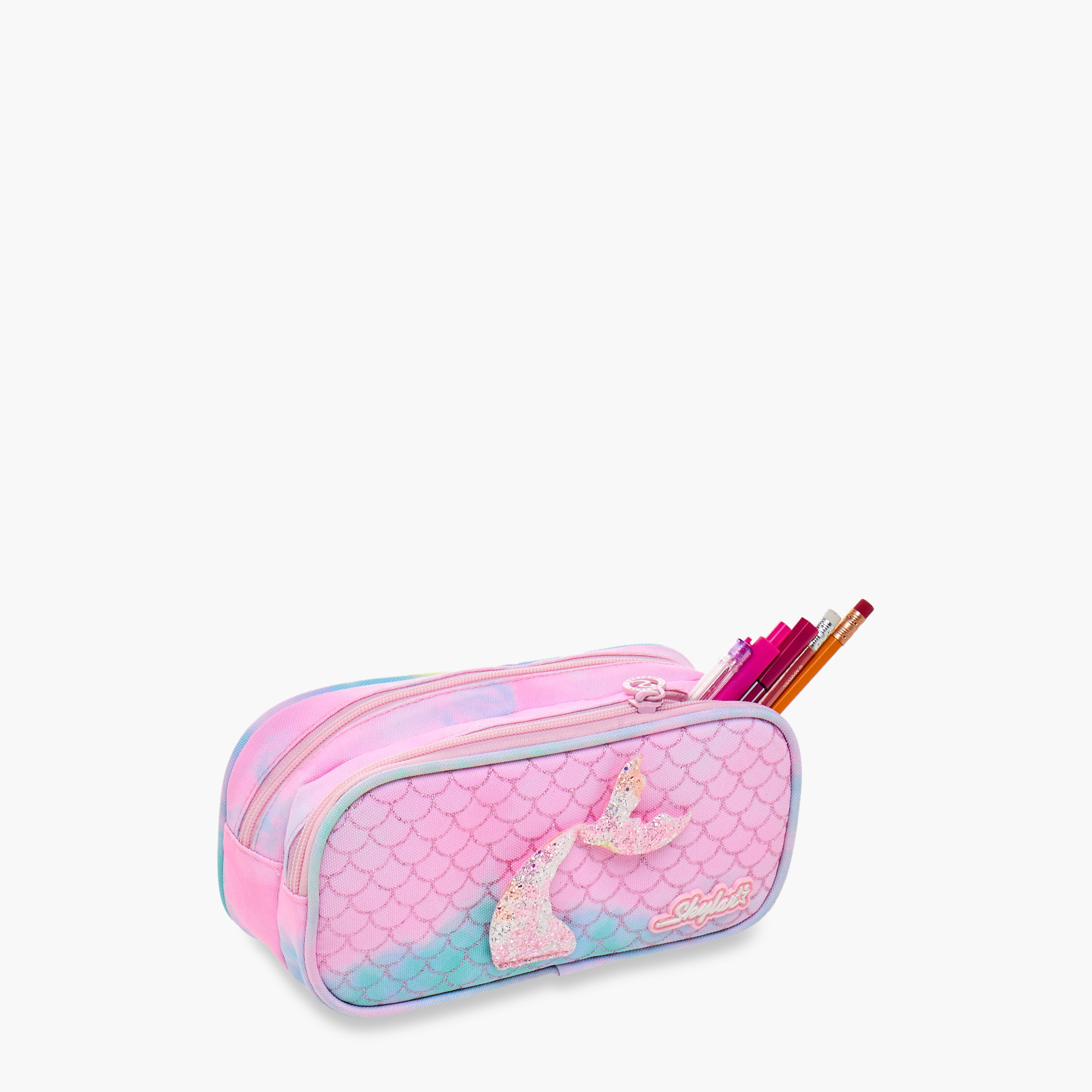 Skylar Mermaid Print Pencil Pouch with Zip Closure-school-stationery-pencilcases-image-6