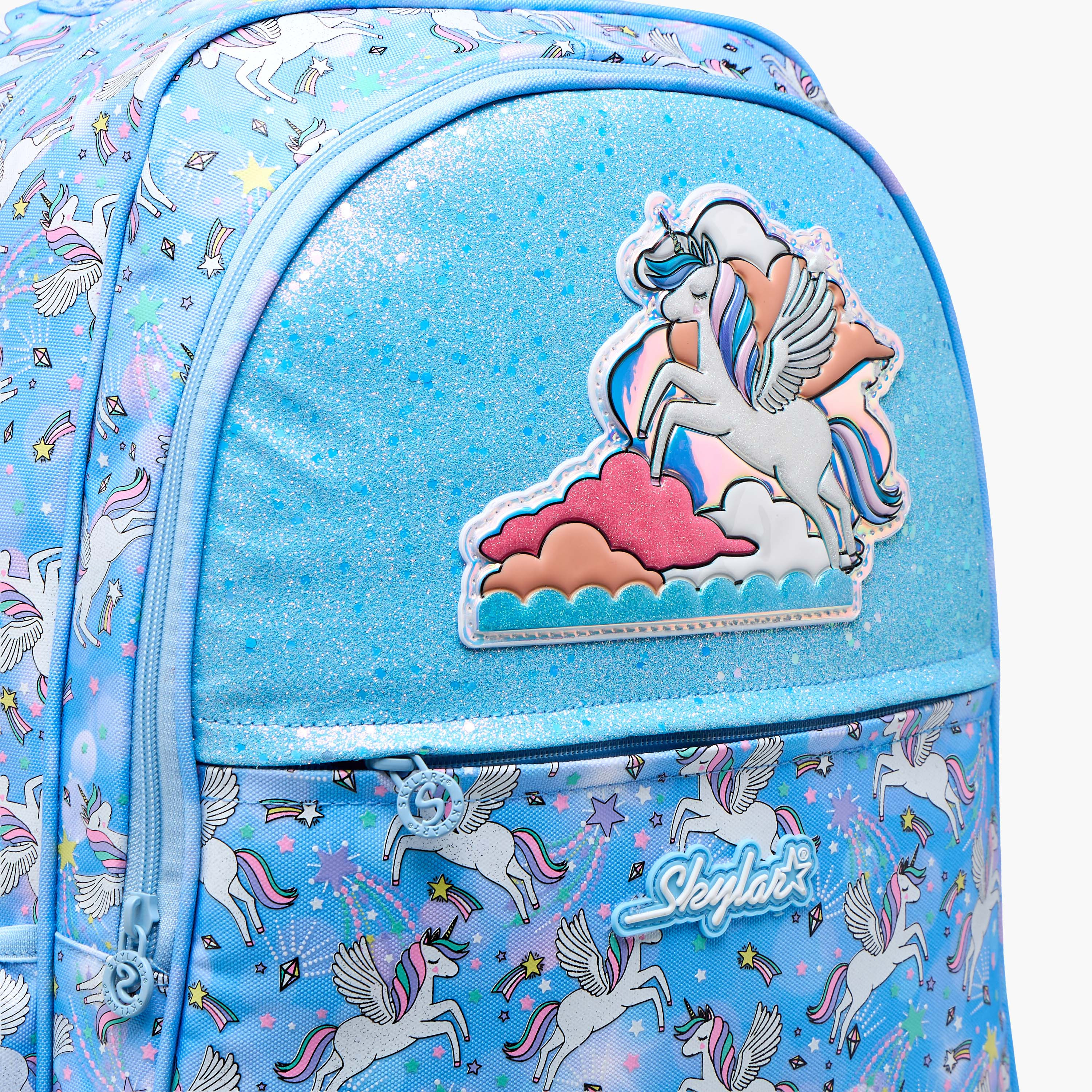 Skylar Unicorn Trolley Bag for Girls 5-8 Years with Padded Shoulder Straps -school-bagsandbackpacks-trolleybags-image-10