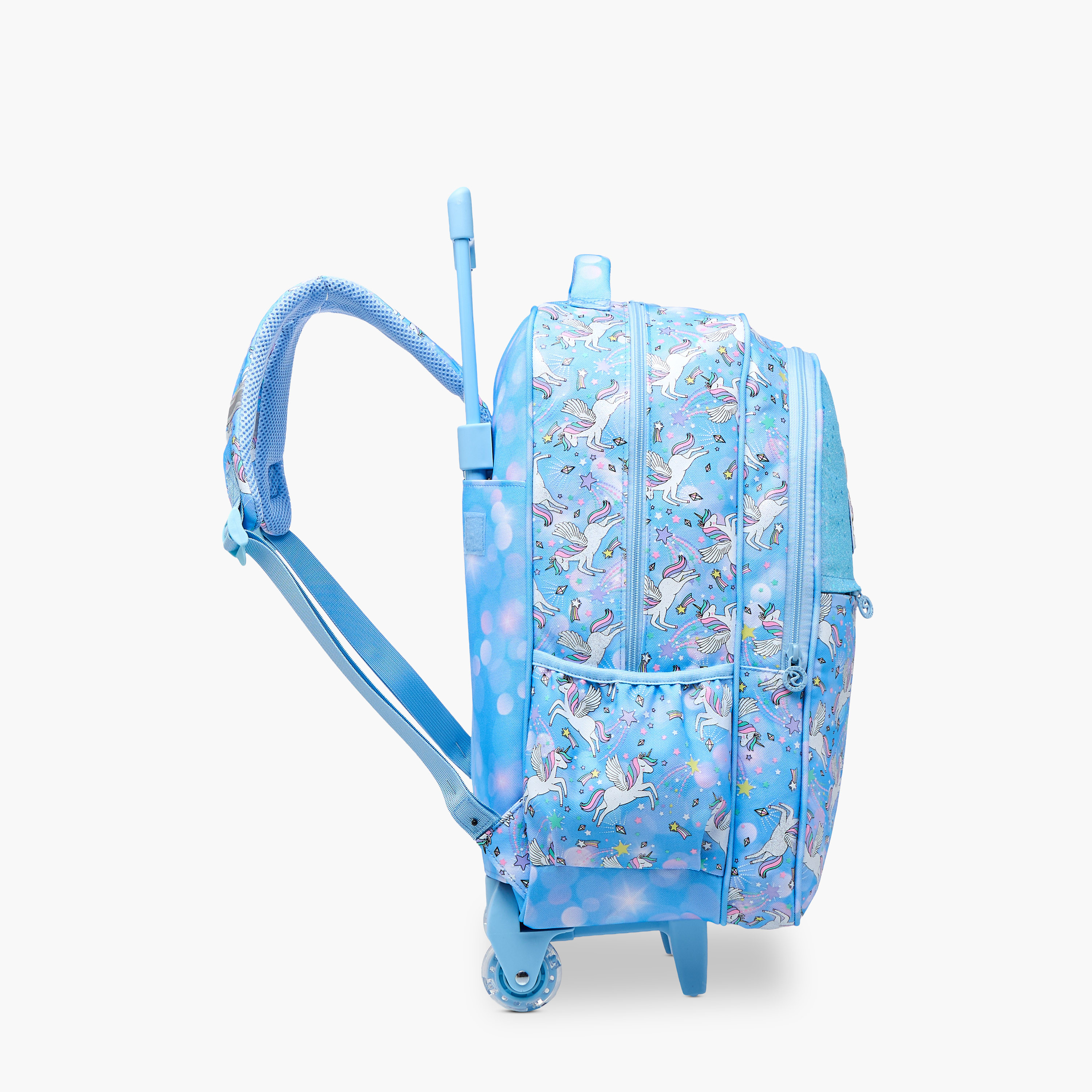 Skylar Unicorn Trolley Bag for Girls 5-8 Years with Padded Shoulder Straps -school-bagsandbackpacks-trolleybags-image-3