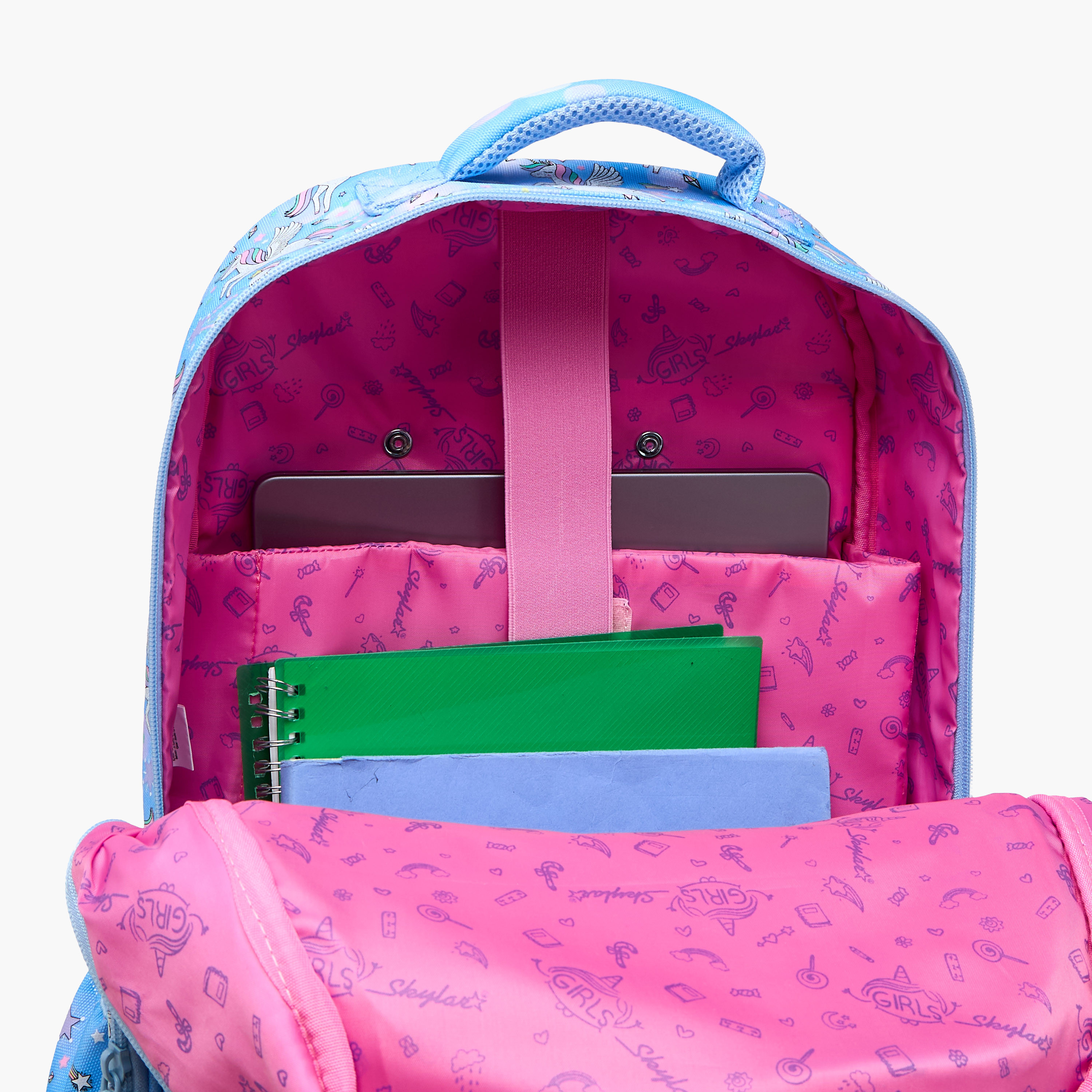Skylar Unicorn Trolley Bag for Girls 5-8 Years with Padded Shoulder Straps -school-bagsandbackpacks-trolleybags-image-8