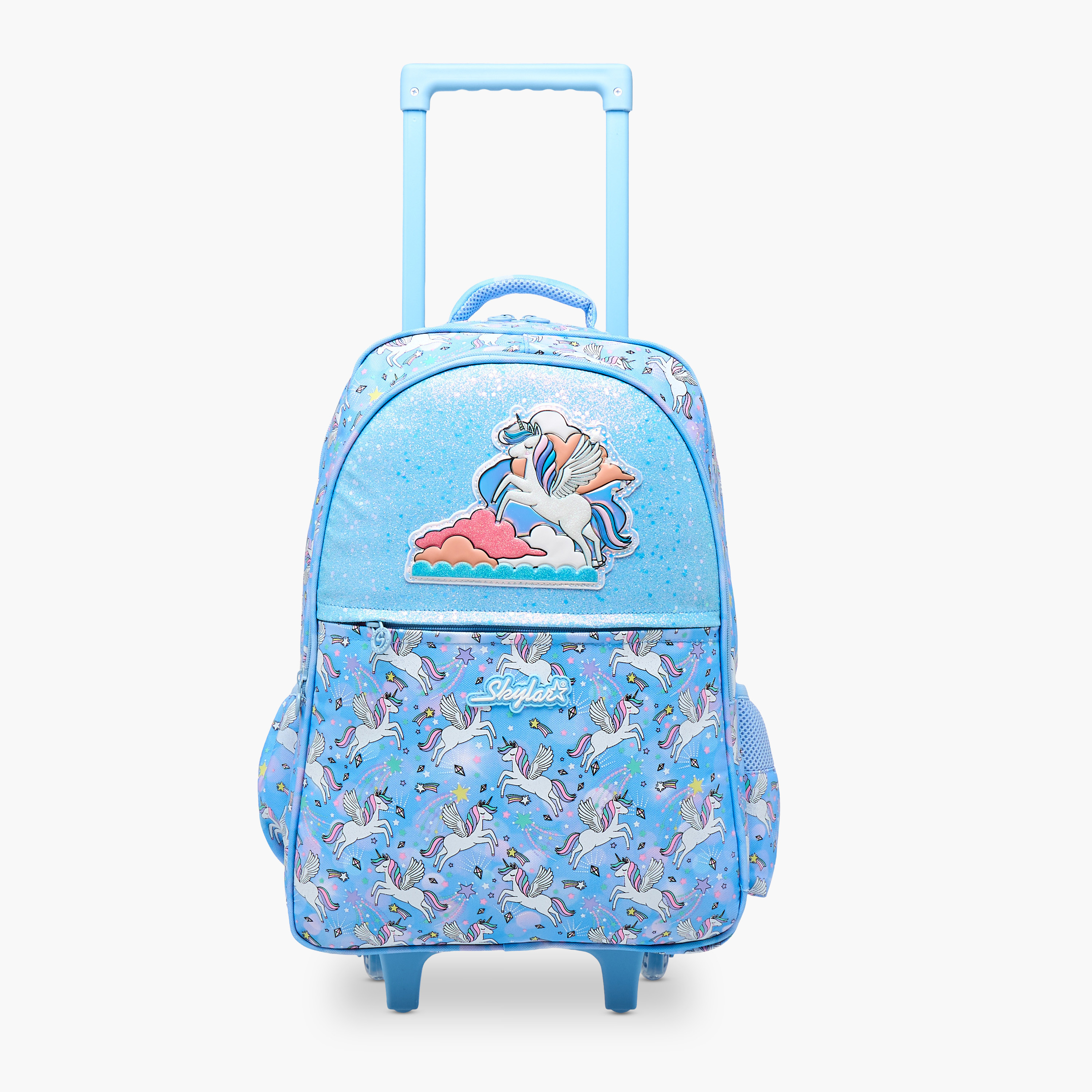 Skylar Unicorn Trolley Bag for Girls 5-8 Years with Padded Shoulder Straps -school-bagsandbackpacks-trolleybags-image-9