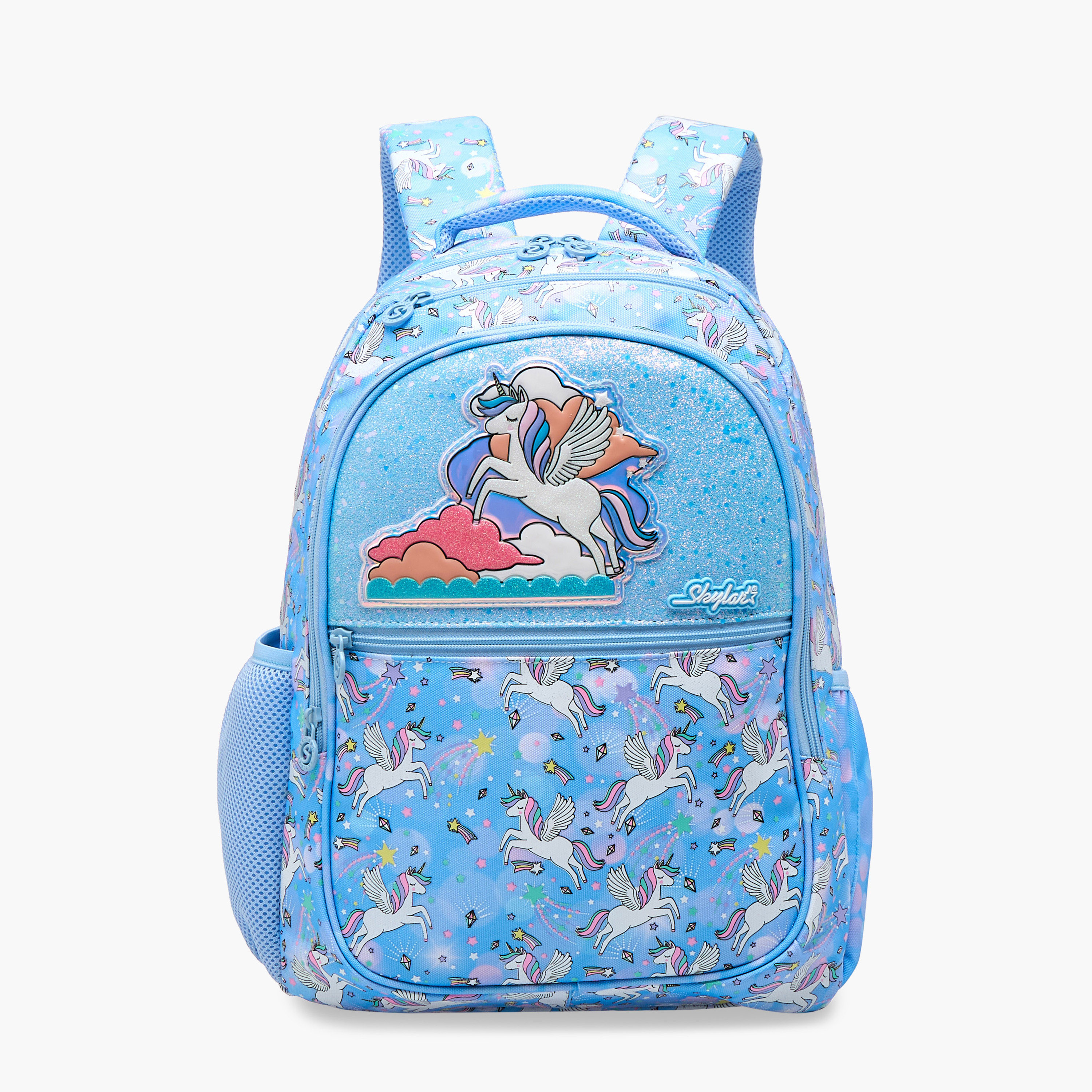Skylar Unicorn Print Backpack with Adjustable Straps and Zip Closure - 8x10x21 cms-school-bagsandbackpacks-backpacks-image-1