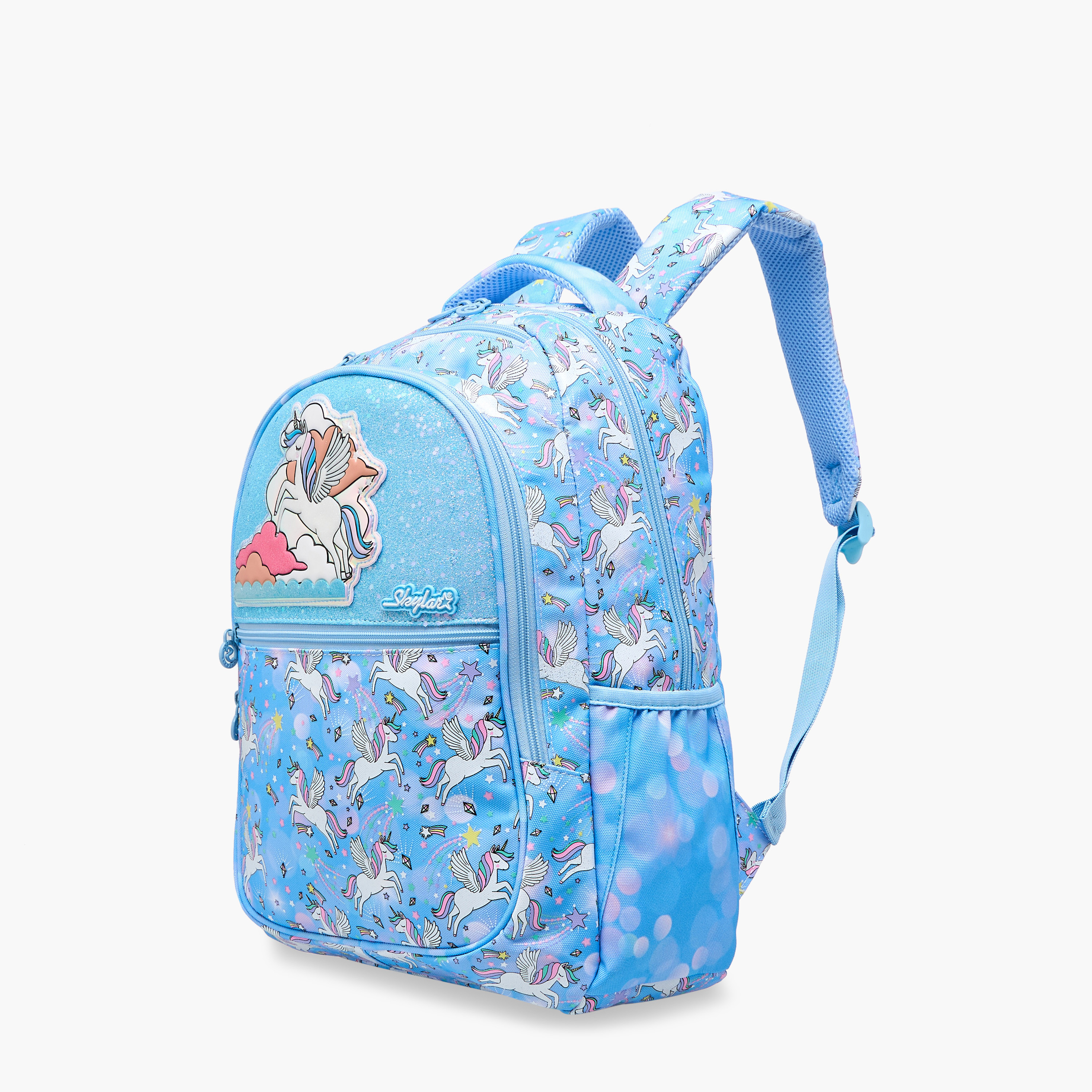 Skylar Unicorn Print Backpack with Adjustable Straps and Zip Closure - 8x10x21 cms-school-bagsandbackpacks-backpacks-image-2