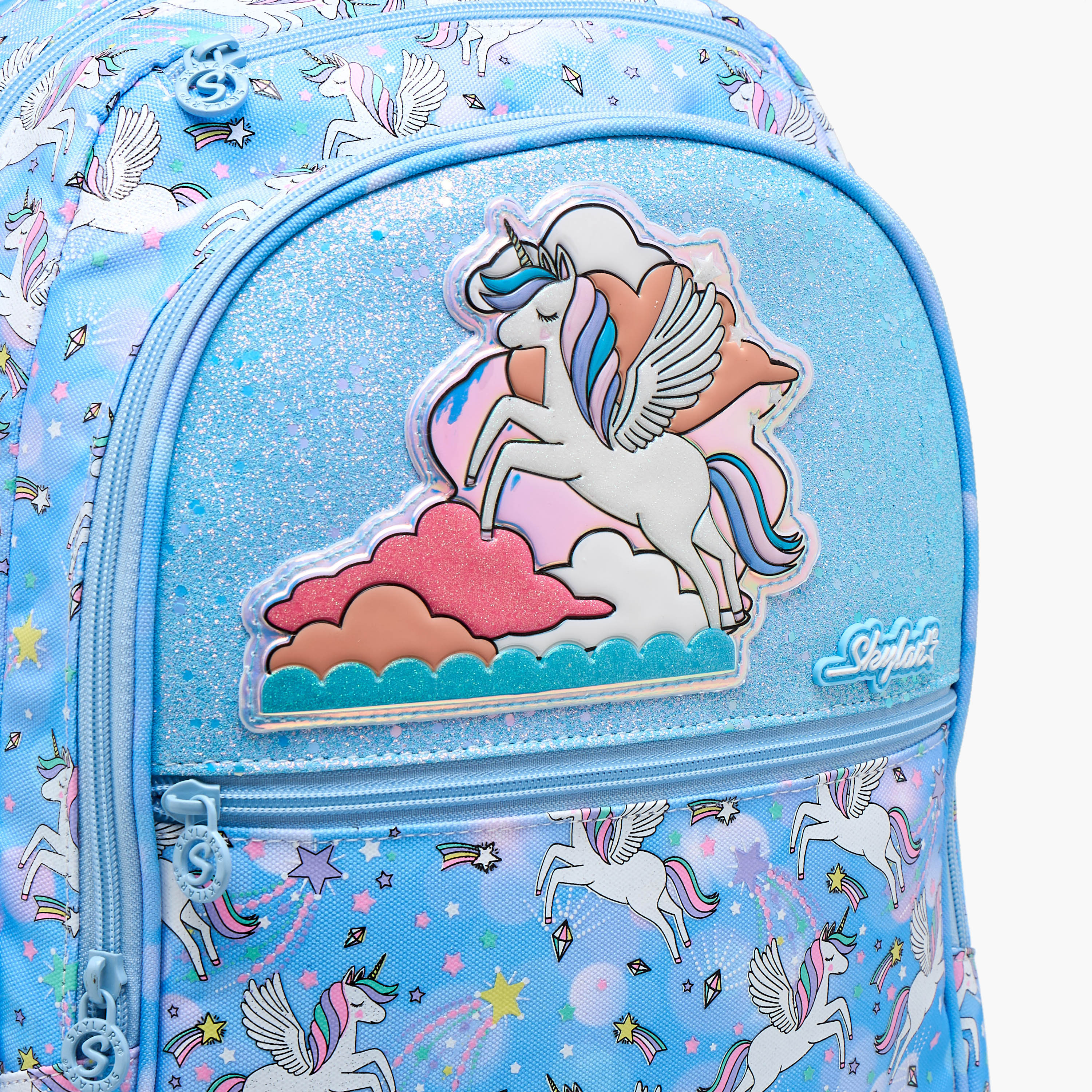 Skylar Unicorn Print Backpack with Adjustable Straps and Zip Closure - 8x10x21 cms-school-bagsandbackpacks-backpacks-image-5