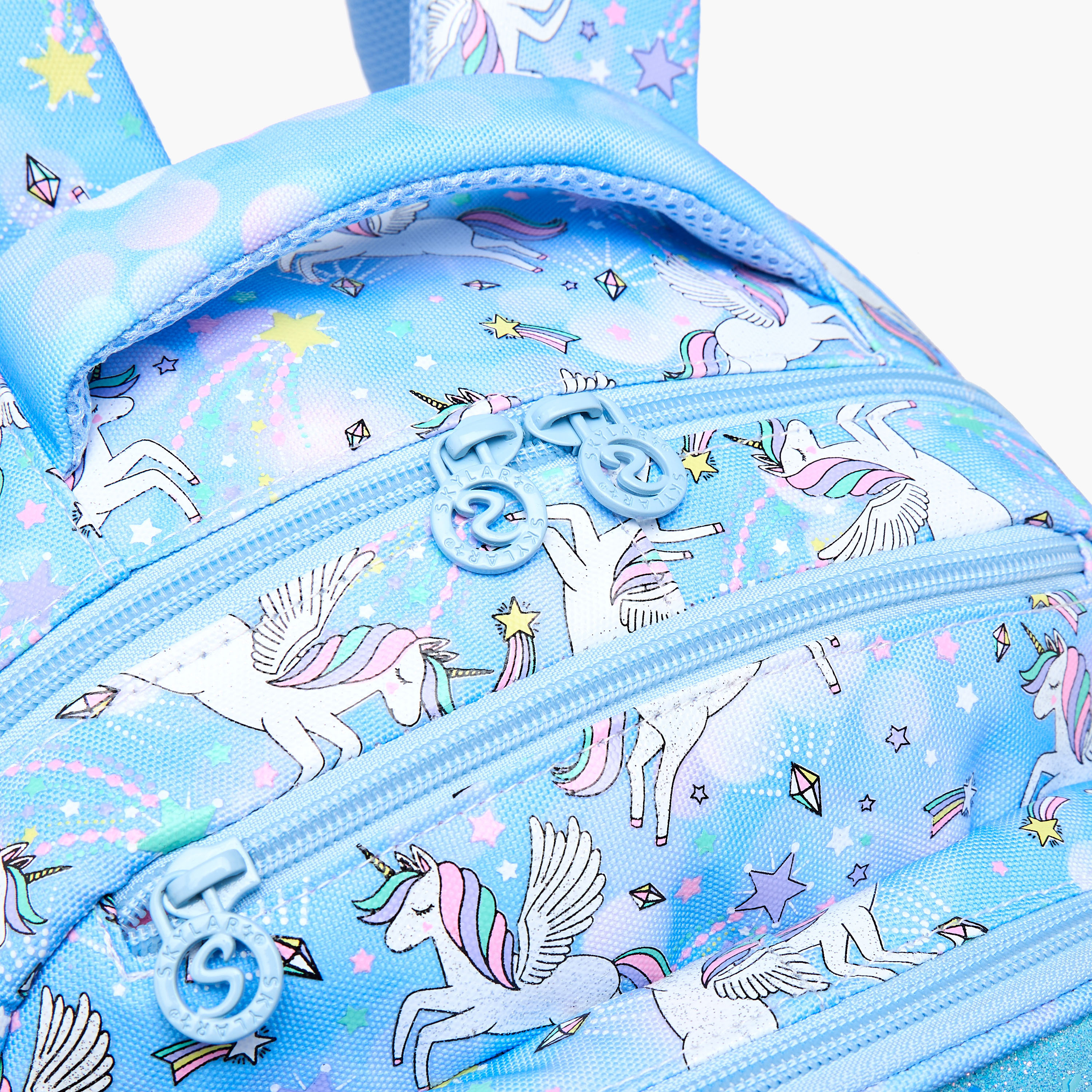 Skylar Unicorn Print Backpack with Adjustable Straps and Zip Closure - 8x10x21 cms-school-bagsandbackpacks-backpacks-image-6