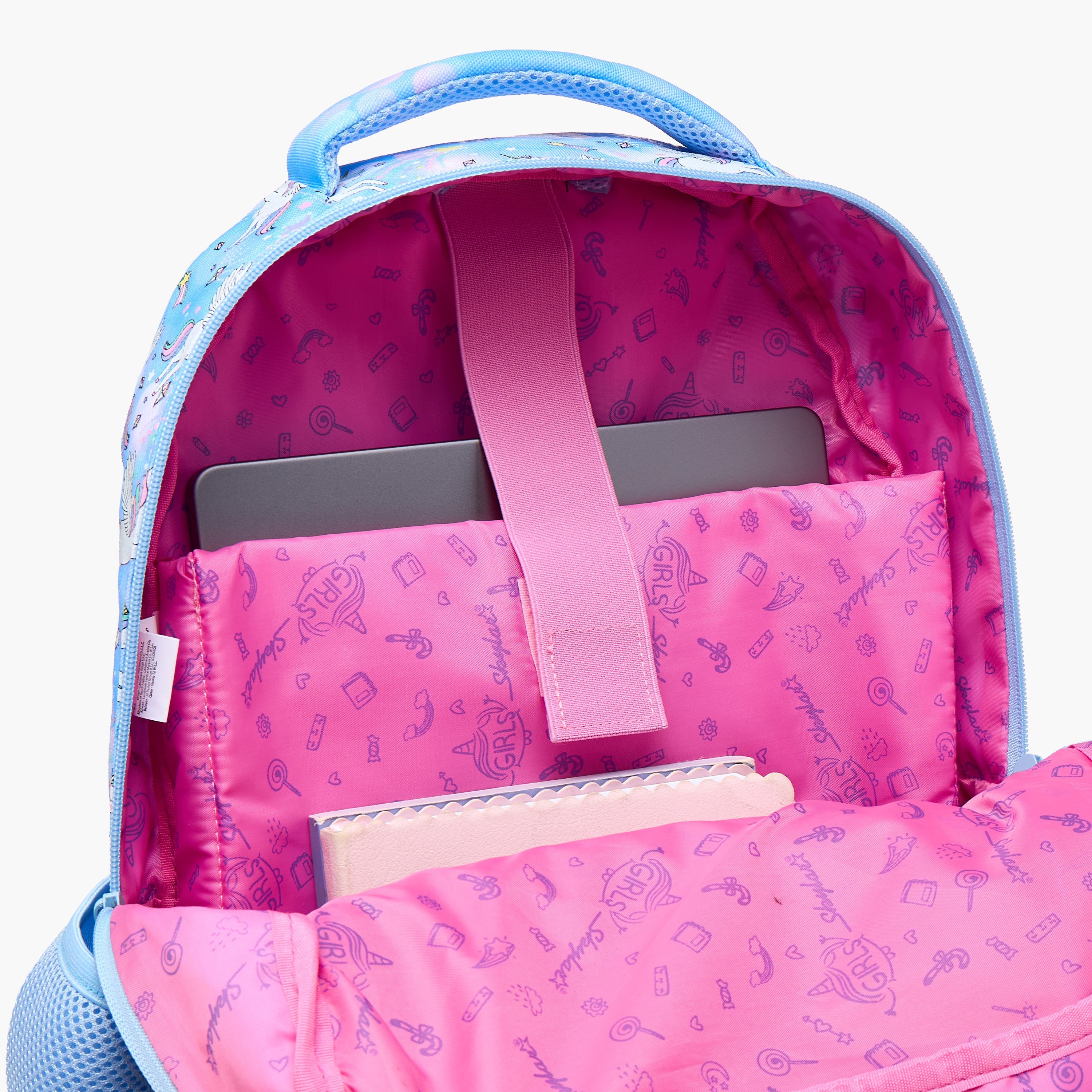 Skylar Unicorn Print Backpack with Adjustable Straps and Zip Closure - 8x10x21 cms-school-bagsandbackpacks-backpacks-image-8