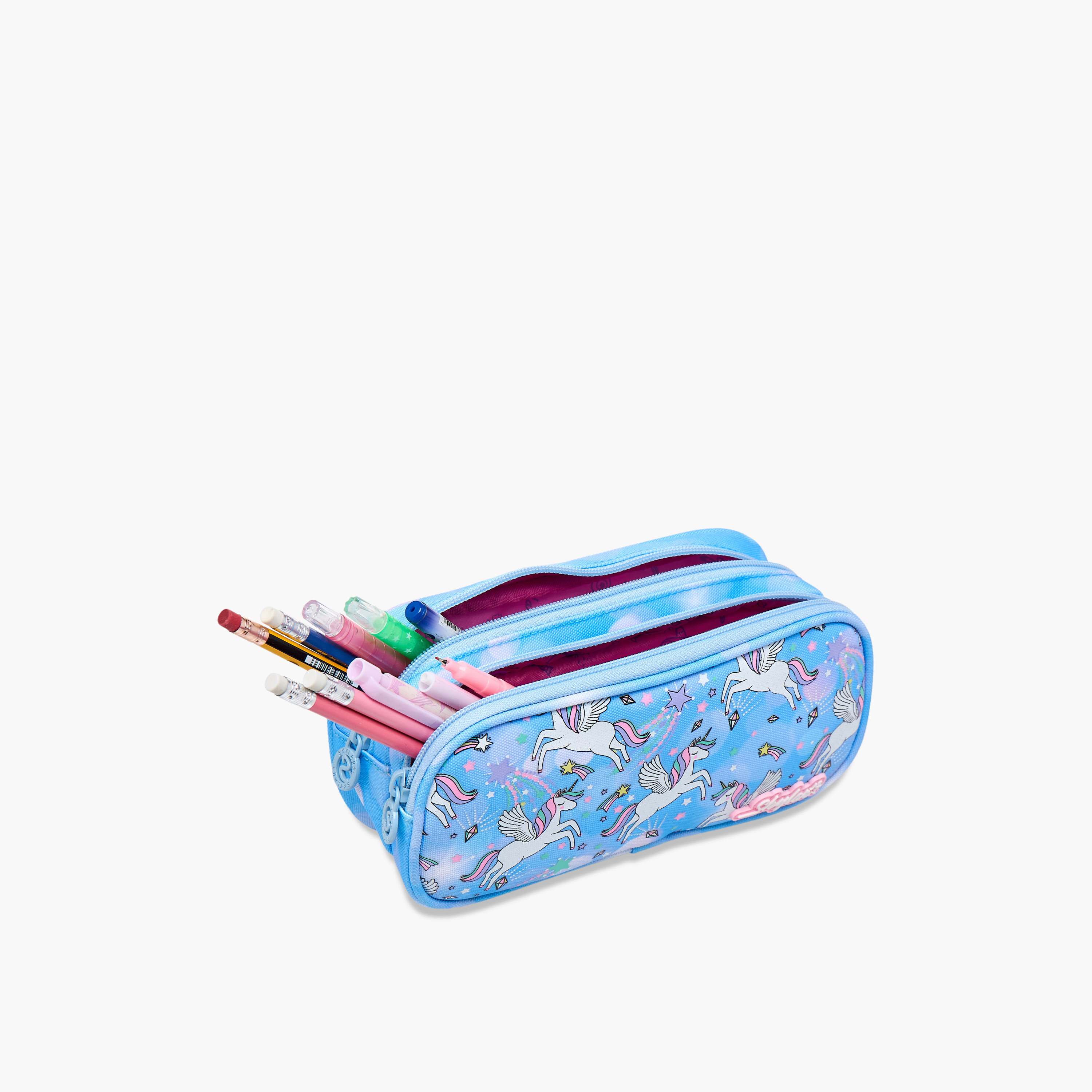 Skylar Unicorn Print Pencil Pouch with Zip Closure-school-stationery-pencilcases-image-6