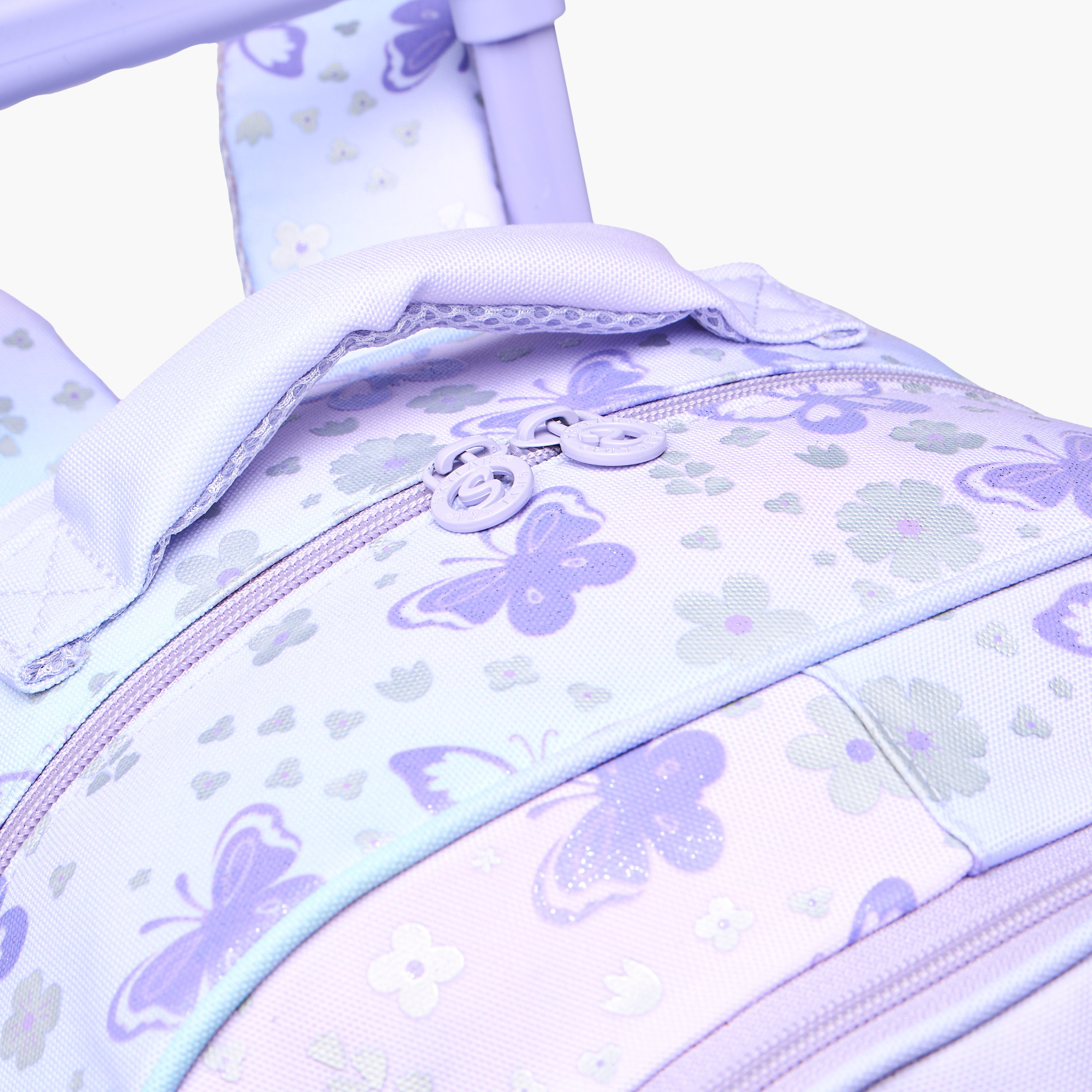 Skylar Butterfly Trolley Bag for Girls 5-8 Years with Padded Shoulder Straps -school-bagsandbackpacks-trolleybags-image-12