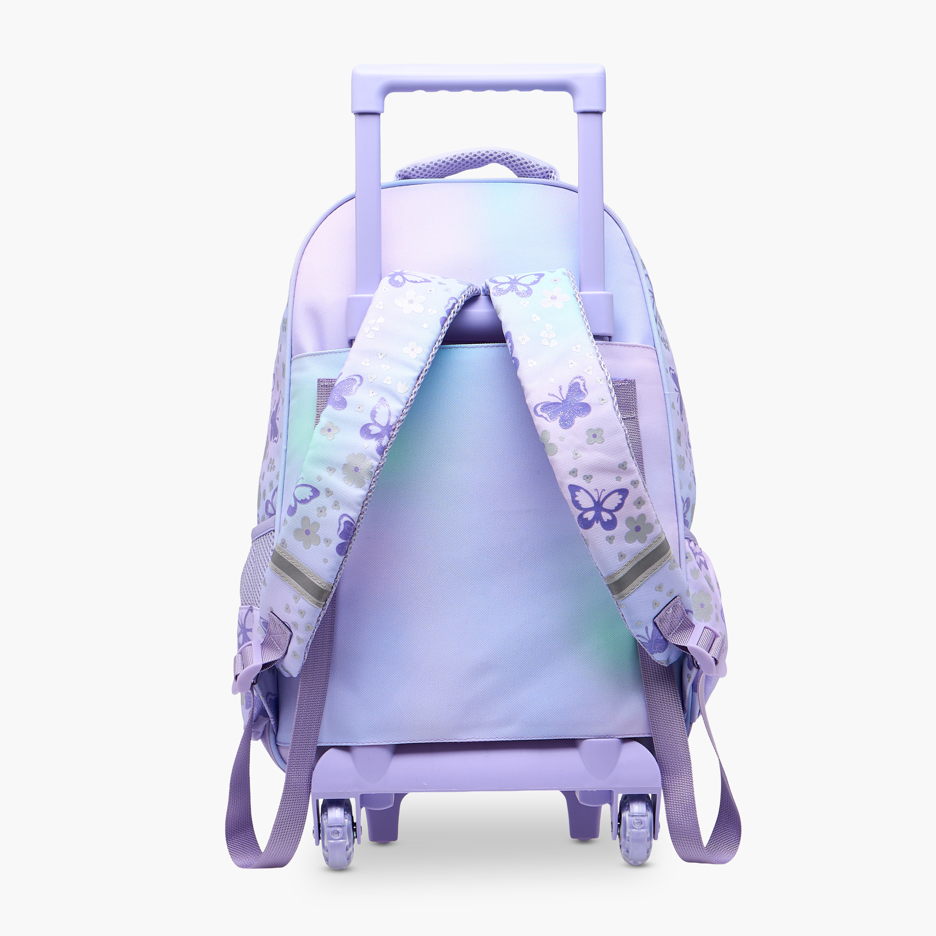 Skylar Butterfly Trolley Bag for Girls 5-8 Years with Padded Shoulder Straps -school-bagsandbackpacks-trolleybags-image-5