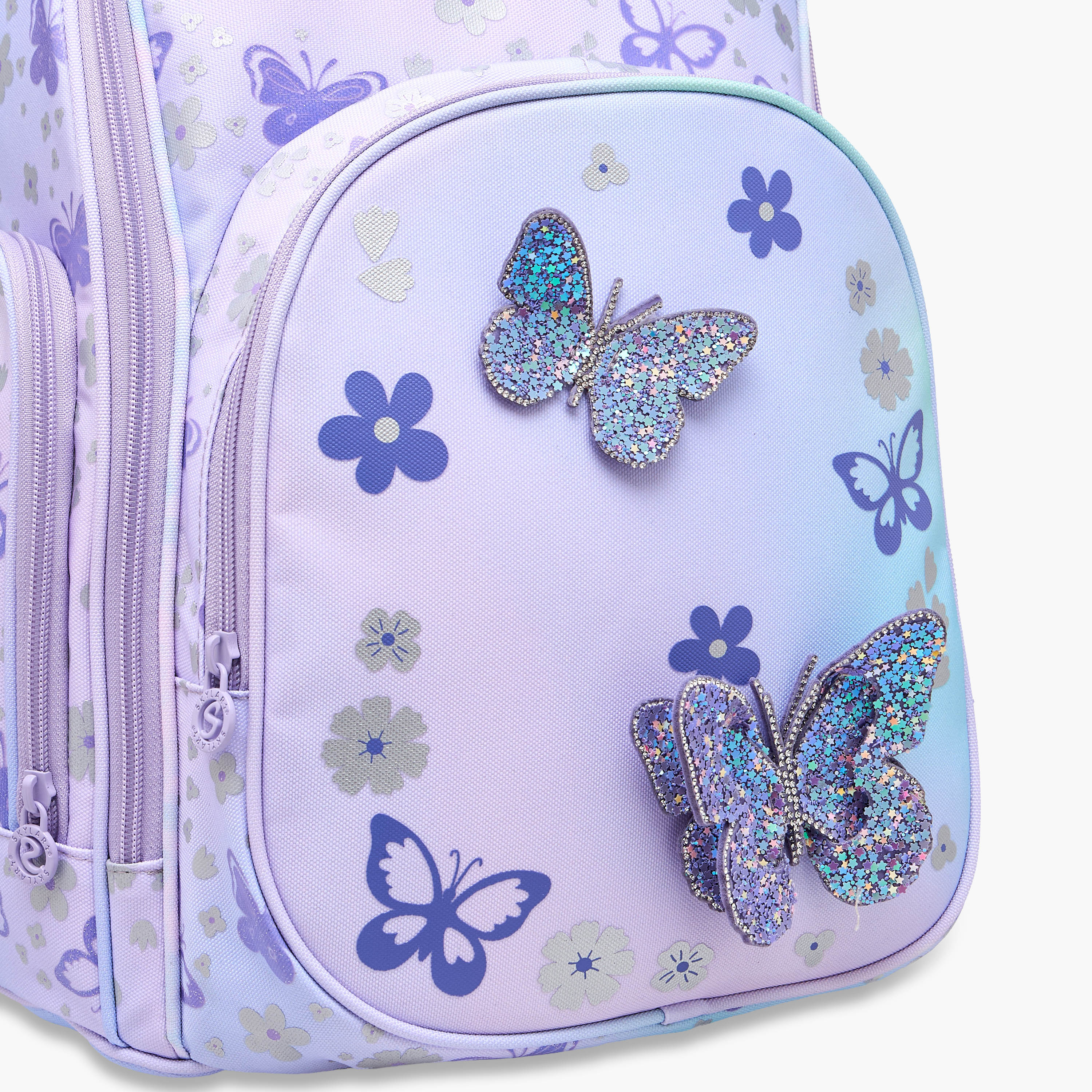 شنطة ظهر بأحزمة قابلة للتعديل وسحاب إغلاق وطبعات فراشات من سكايلار - 8x10x21 سم-school-bagsandbackpacks-backpacks-image-5