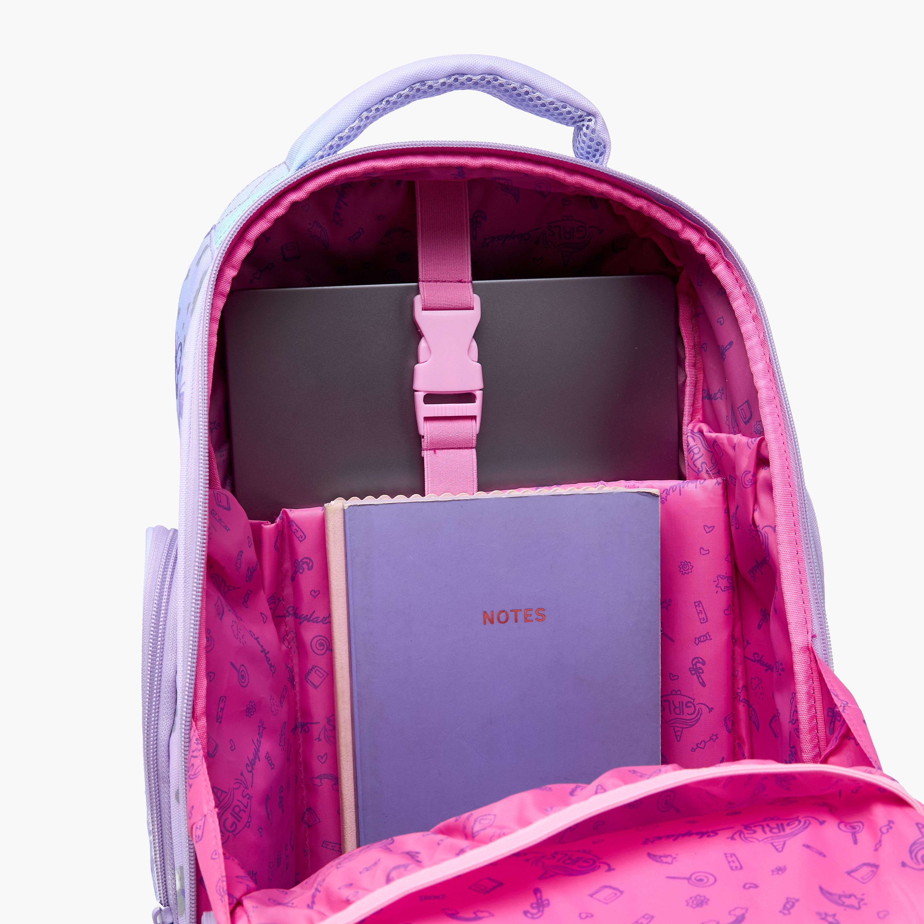 شنطة ظهر بأحزمة قابلة للتعديل وسحاب إغلاق وطبعات فراشات من سكايلار - 8x10x21 سم-school-bagsandbackpacks-backpacks-image-8