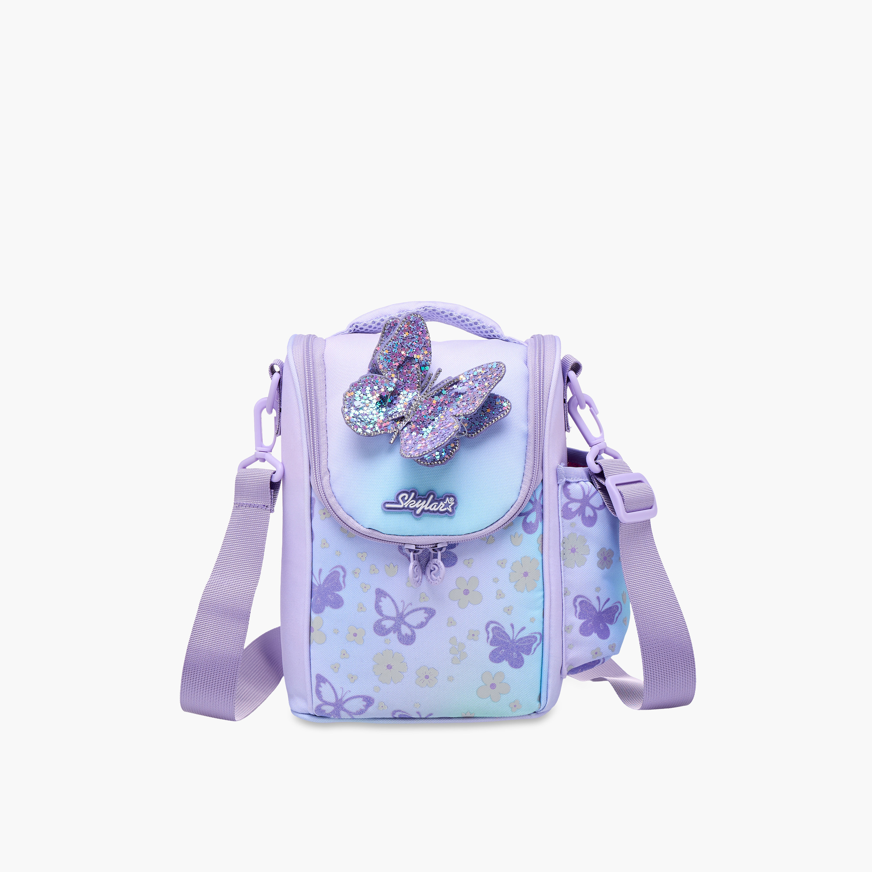 Skylar Butterfly Print Lunch Bag with Zip Closure-school-lunchessentials-lunchbags-image-1