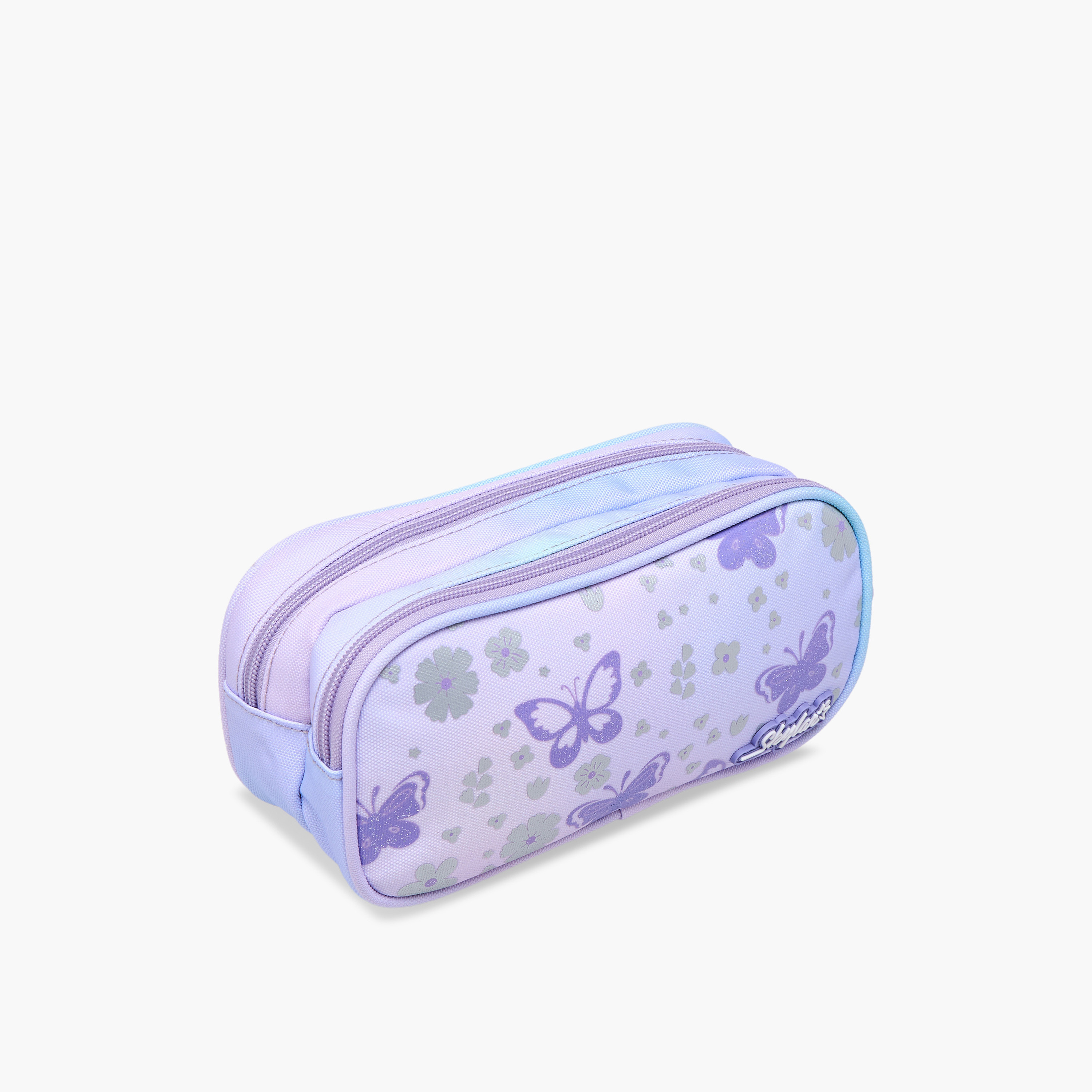 Skylar Butterfly Print Pencil Pouch with Zip Closure-school-stationery-pencilcases-image-2