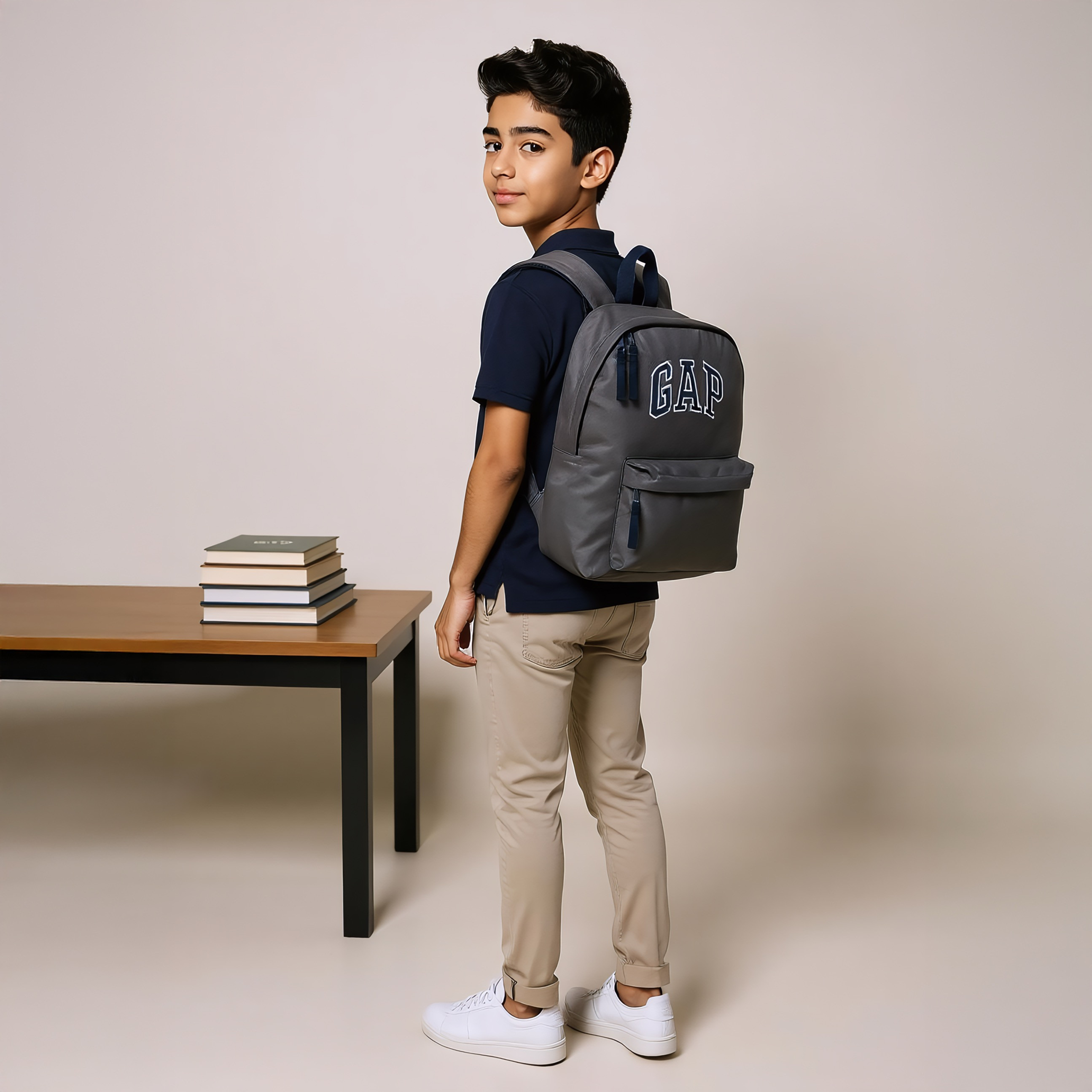 GAP 17-inch Logo Print Backpack with Adjustable Straps and Zip Closure - 43x29x11 cms-promo_LS20_OMN-image-3