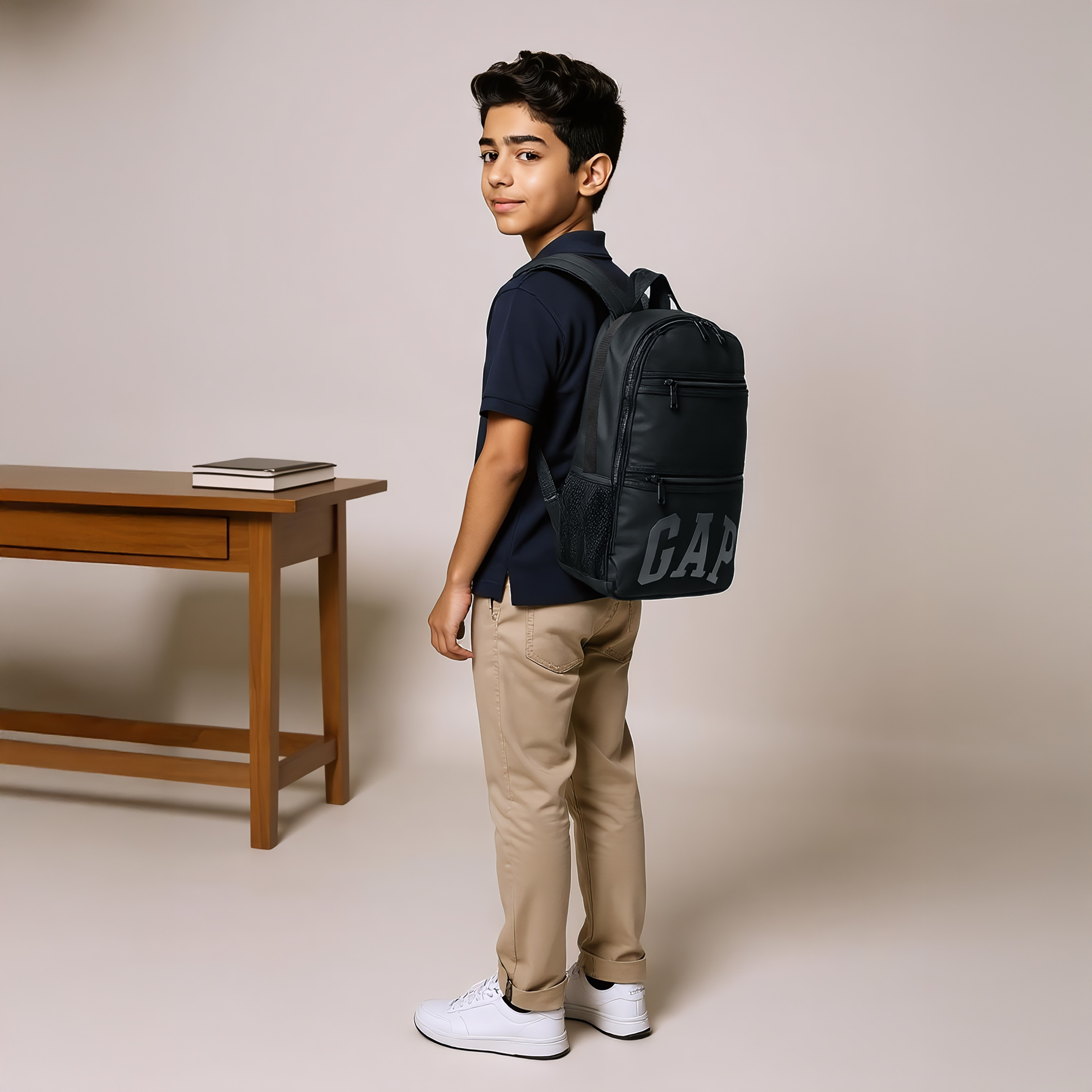 GAP Logo Print 17-inch Backpack with Adjustable Straps and Zip Closure - 43x31x14 cms-school-bagsandbackpacks-backpacks-image-2