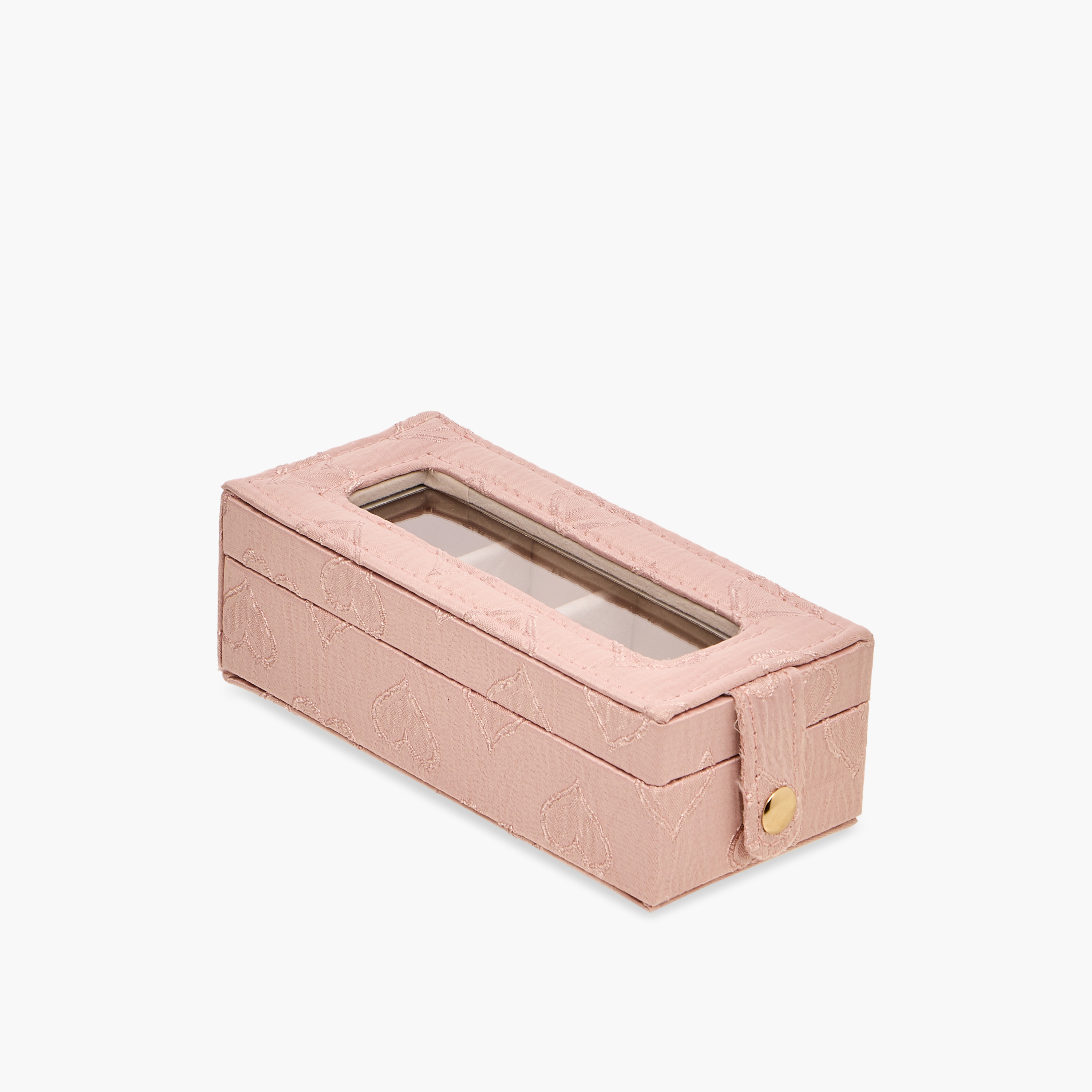 منظم مجوهرات بطبعات قلب - 16x8x5 سم-women-watchesandjewellery-jewellery-storage-image-1