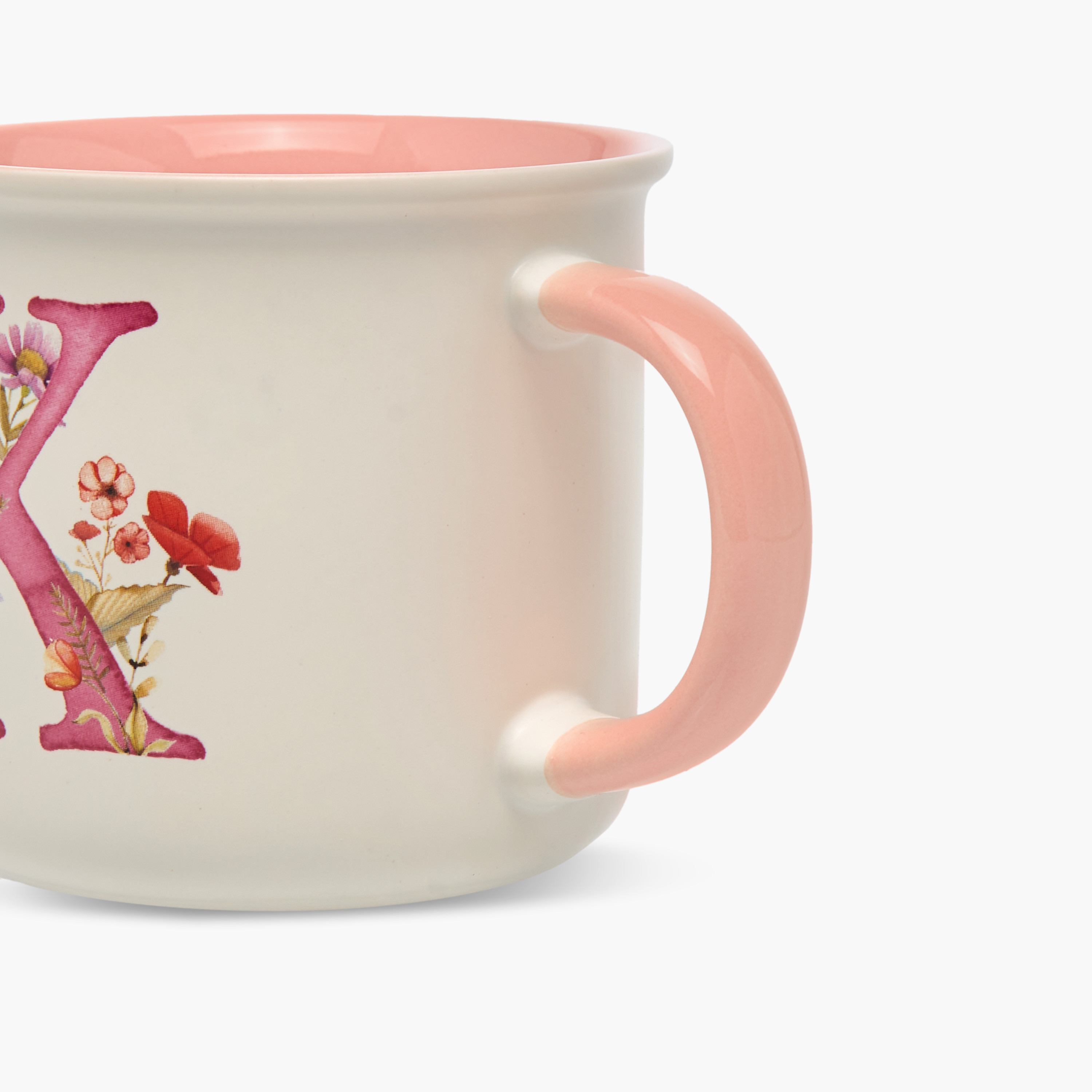 Floral Initial K Print New Bone China Mug - 355 ml-household-dining-teaandcoffee-mugsandcups-image-2