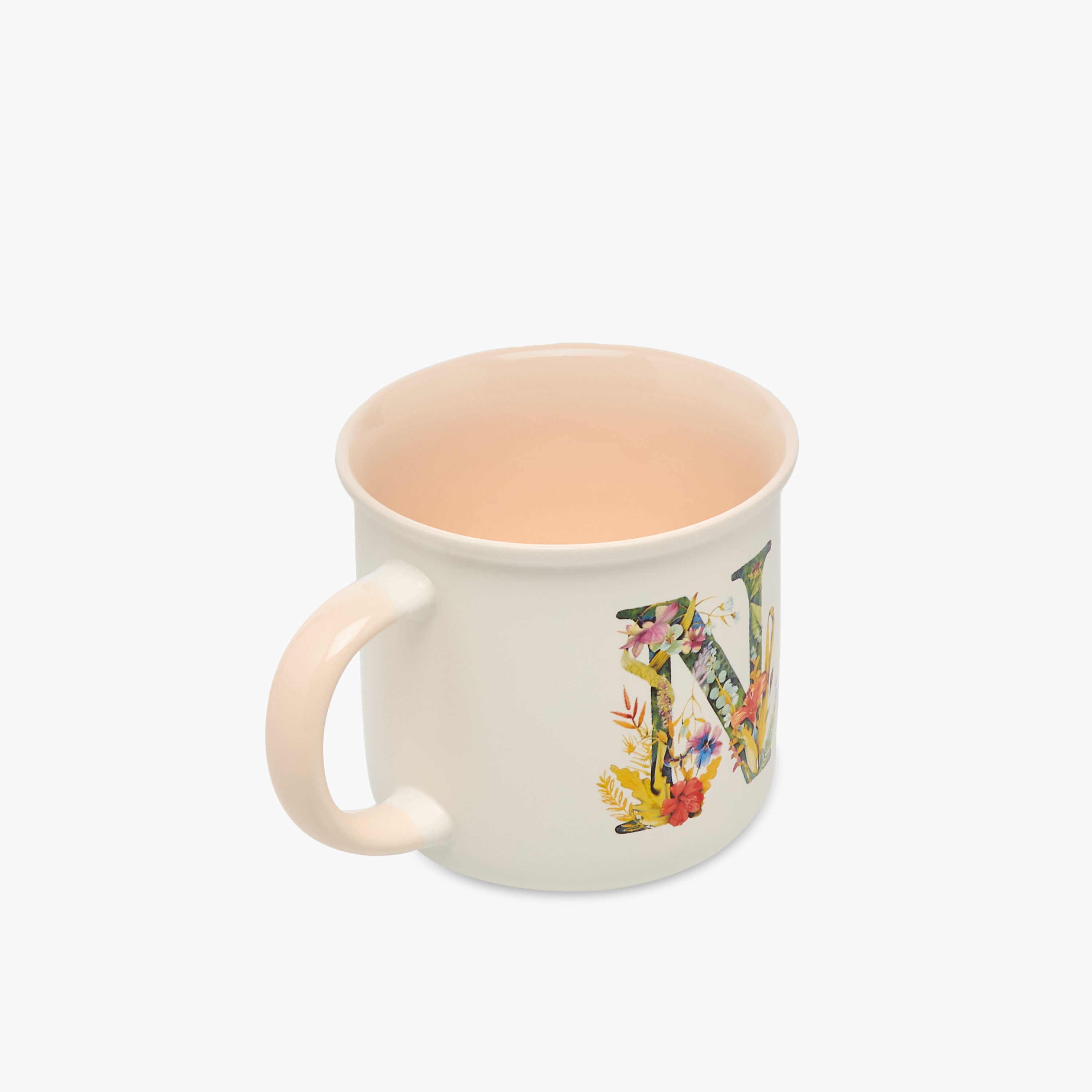 مج خزف صيني بطبعات زهرية وحرف "N" - بسعة 355 مل-household-dining-teaandcoffee-mugsandcups-image-3