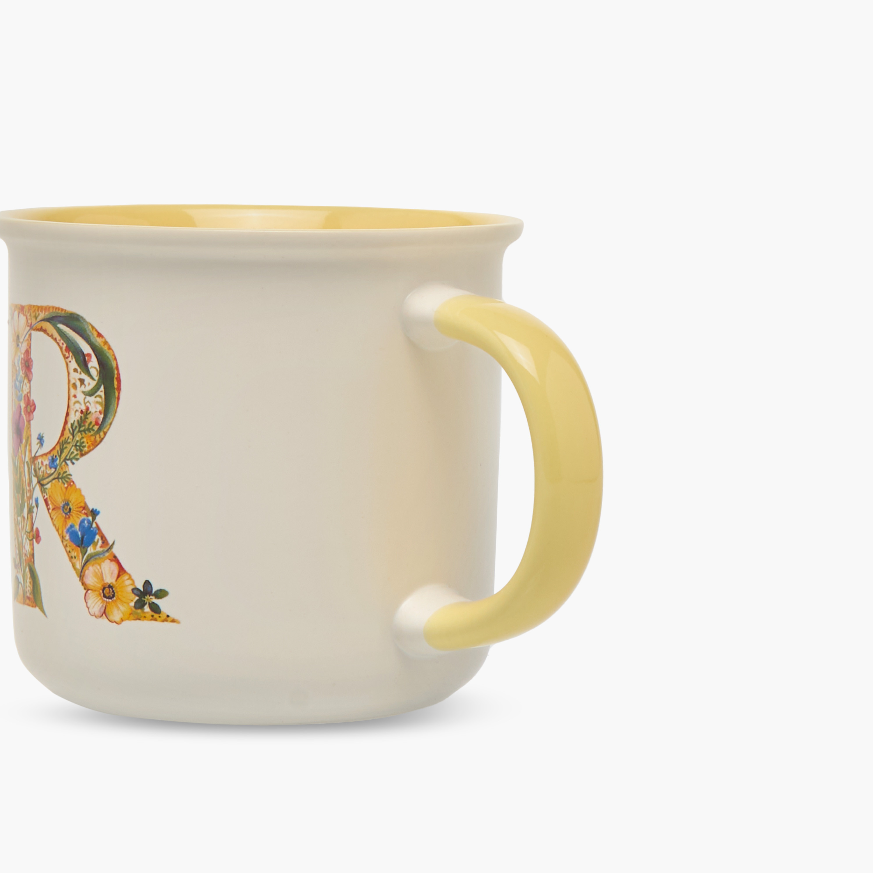 Floral Initial R Print New Bone China Mug - 355 ml-household-dining-teaandcoffee-mugsandcups-image-2