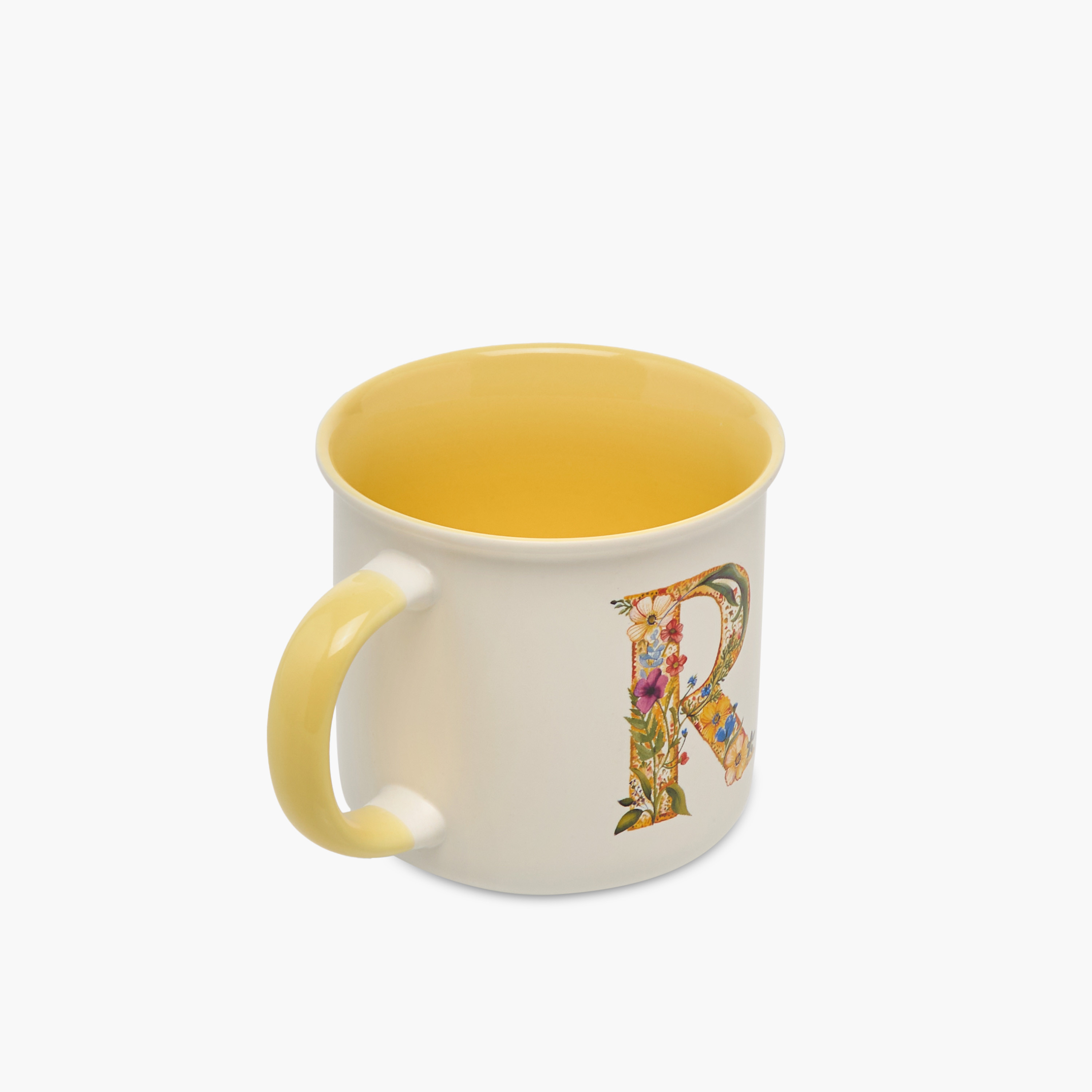 Floral Initial R Print New Bone China Mug - 355 ml-household-dining-teaandcoffee-mugsandcups-image-3