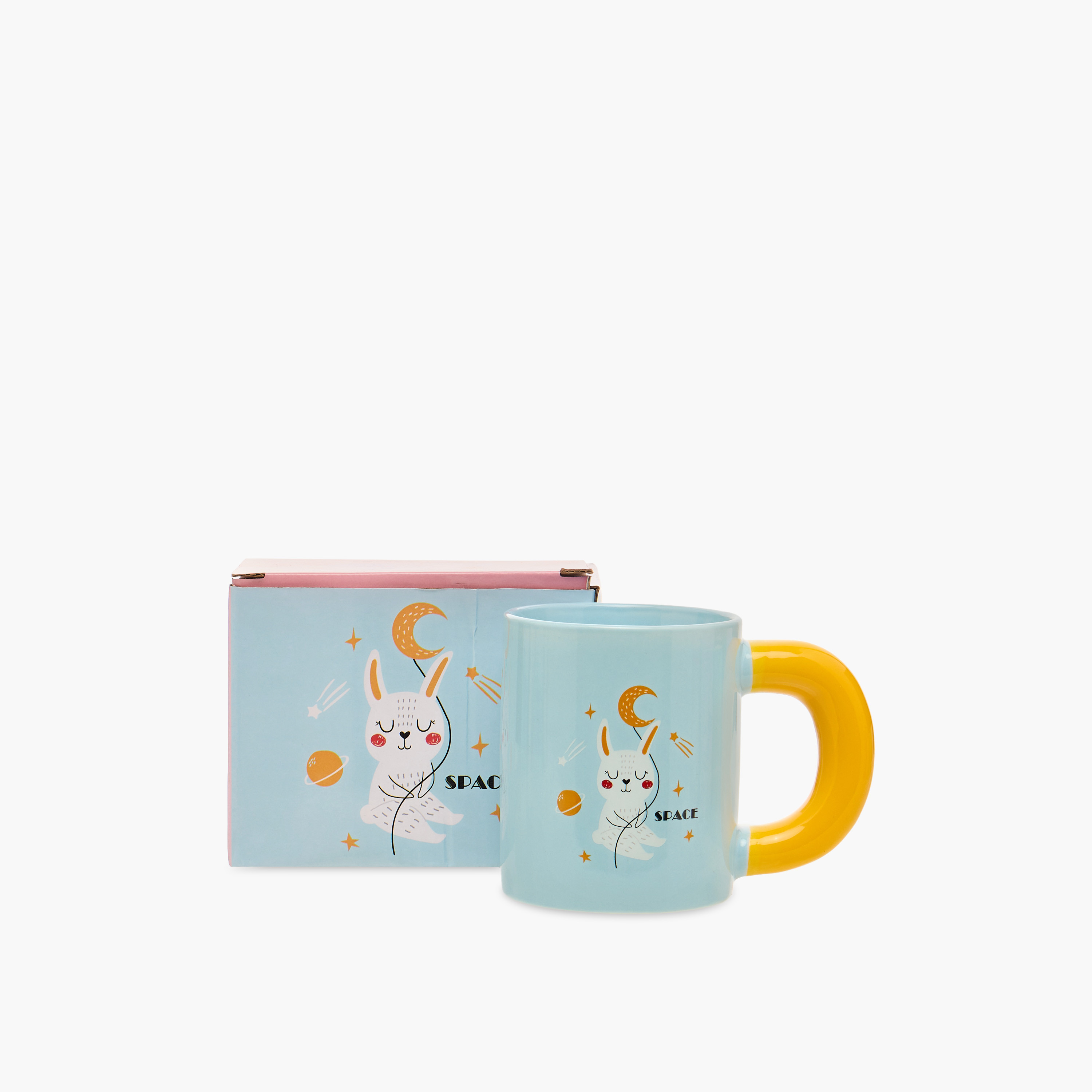 مج خزف صيني بطبعات قطة ومقبض - 420 مل-household-dining-teaandcoffee-mugsandcups-image-1