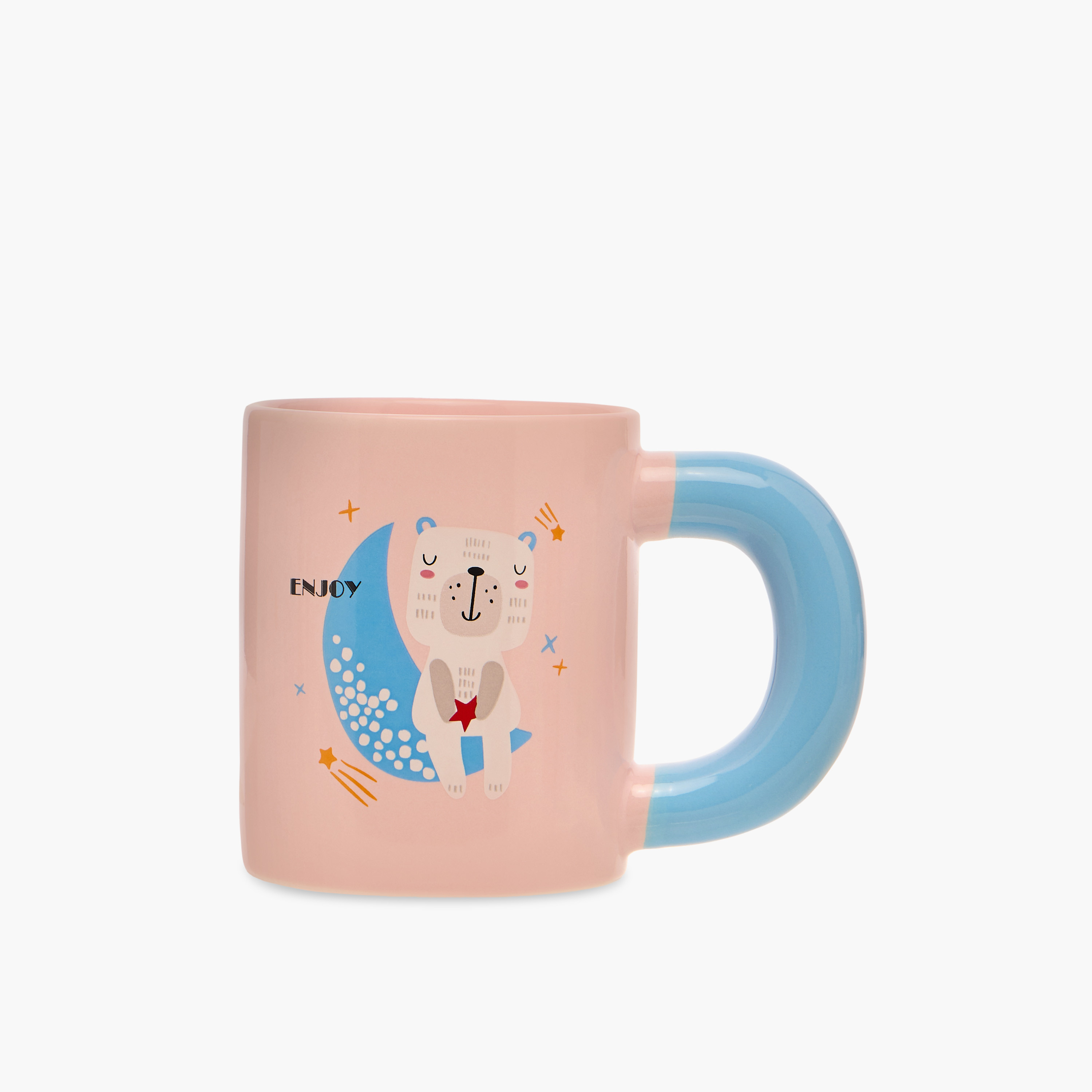 مج خزف صيني بطبعات قطة ومقبض - 420 مل-household-dining-teaandcoffee-mugsandcups-image-1