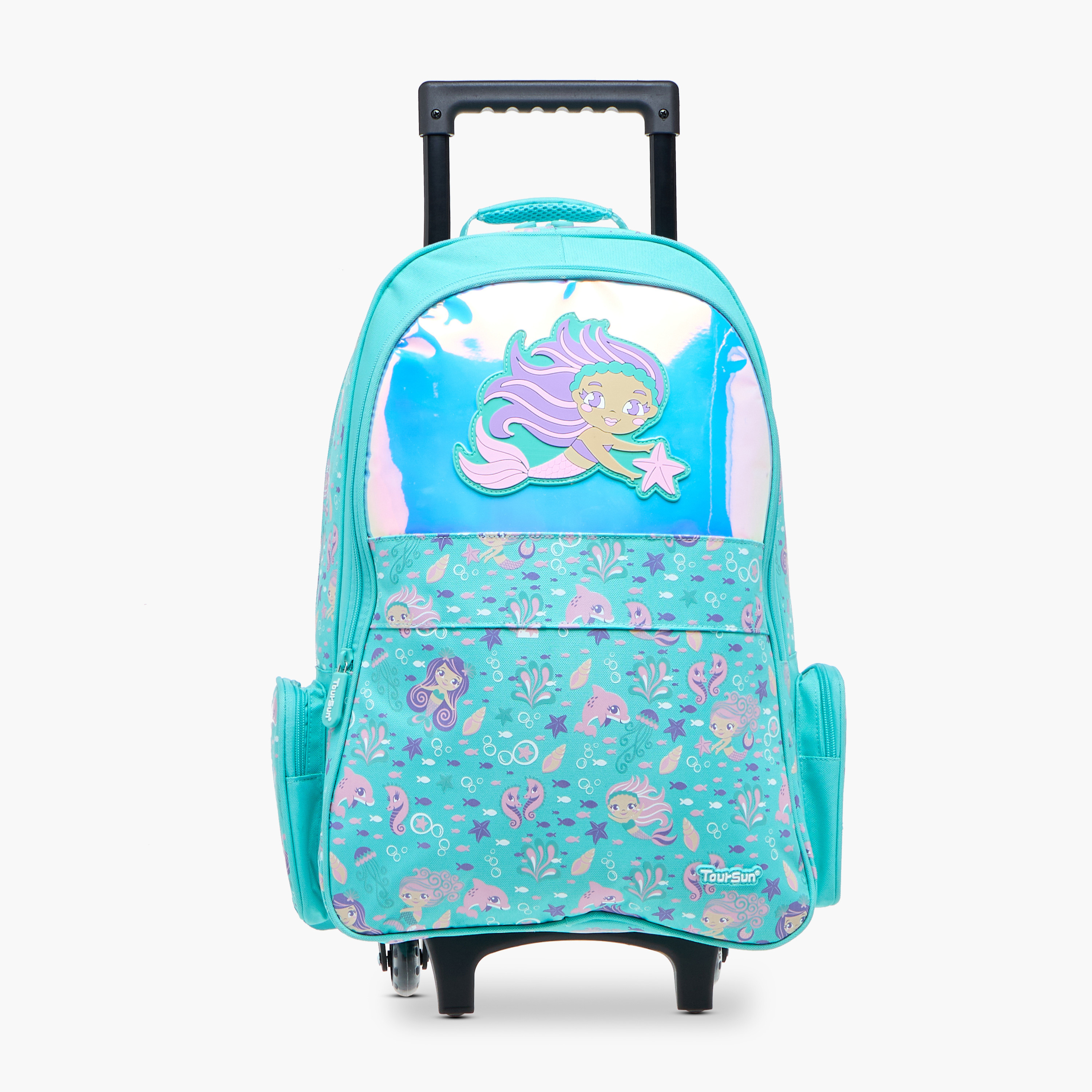Toursun Mermaid Trolley Bag for Girls 5-8 Years with Padded Shoulder Straps -school-bagsandbackpacks-trolleybags-image-1