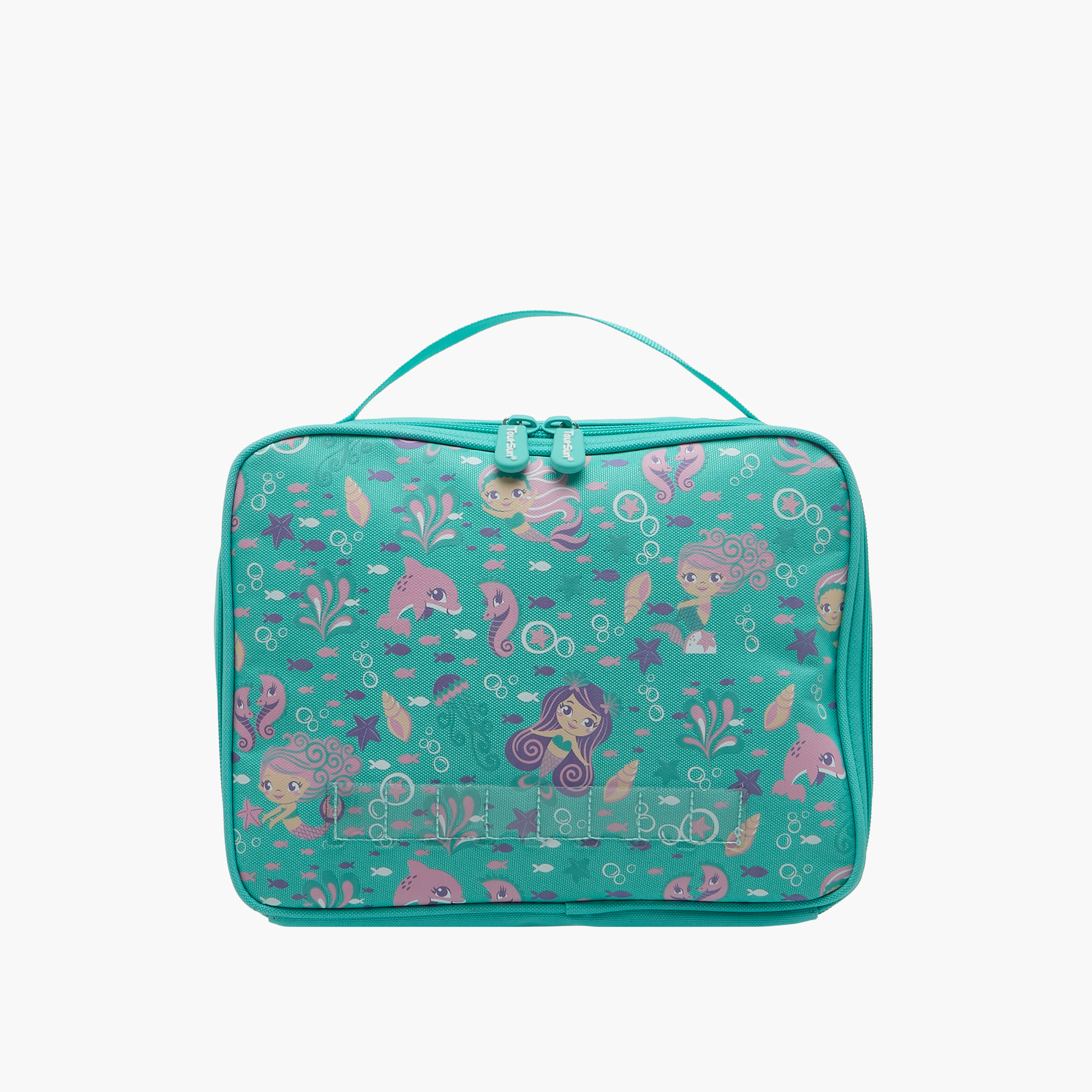 Toursun Mermaid Print Lunch Bag with Top Handle and Zip Closure-school-lunchessentials-lunchbags-image-1