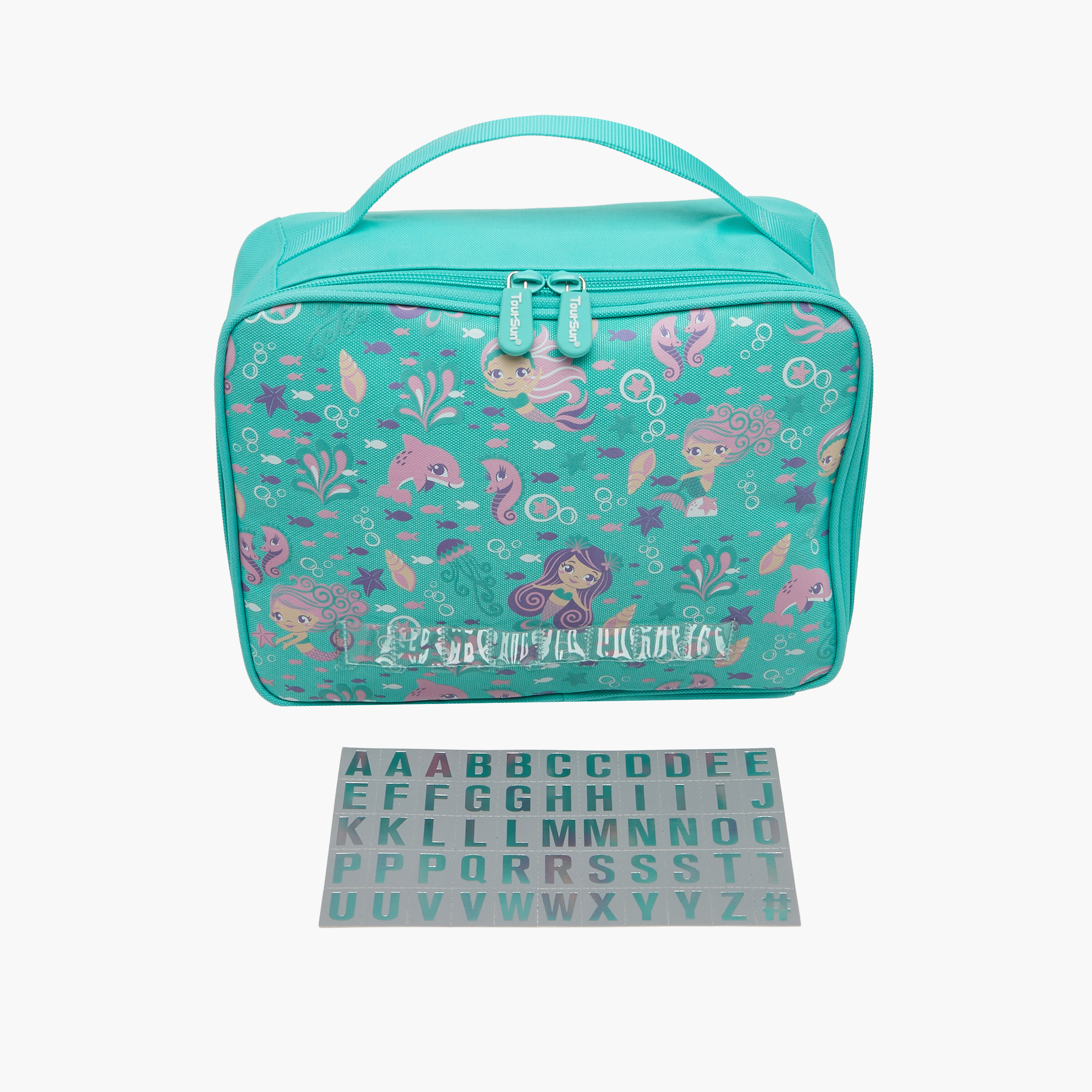 Toursun Mermaid Print Lunch Bag with Top Handle and Zip Closure-school-lunchessentials-lunchbags-image-2