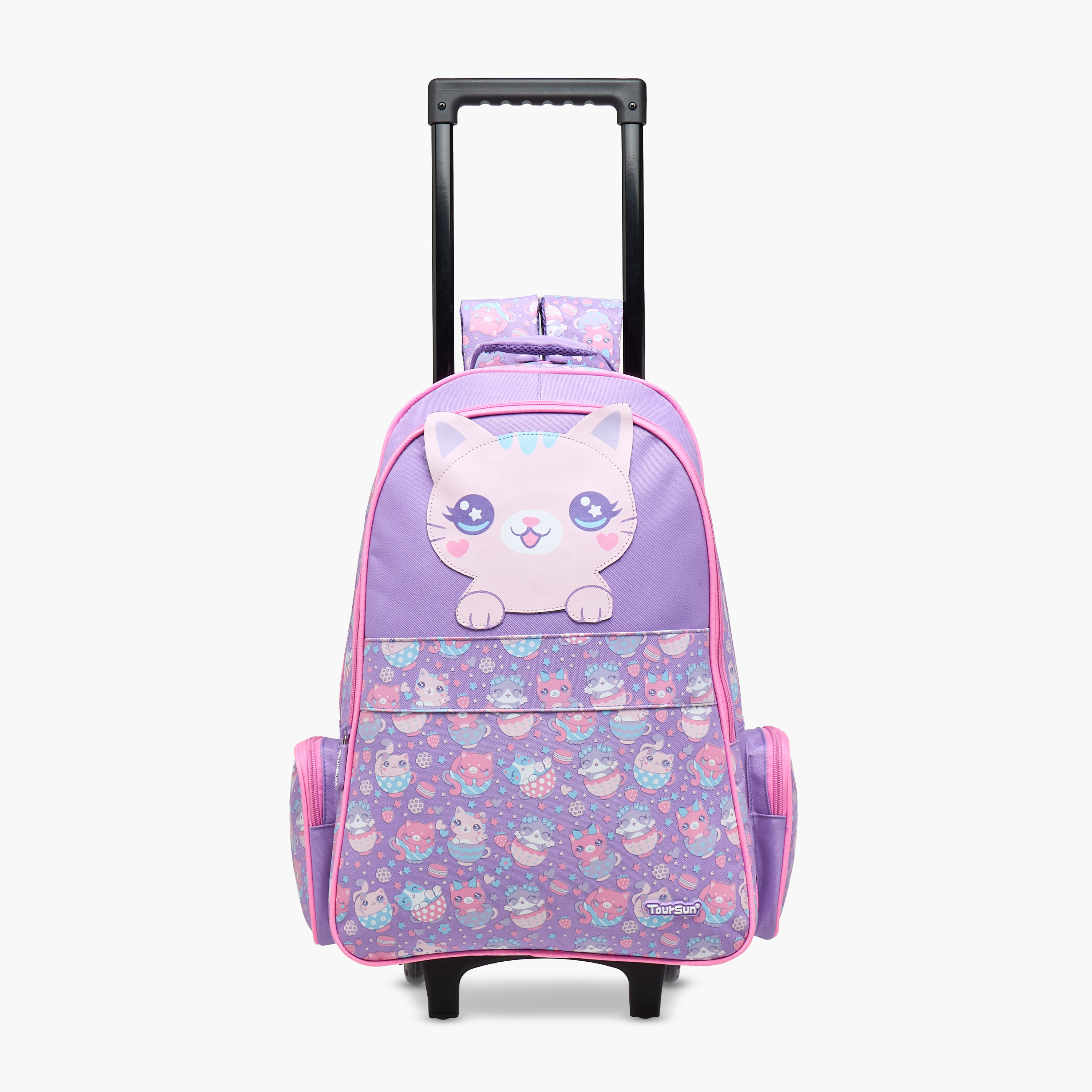 Toursun Cats Trolley Bag for Girls 5-8 Years with Padded Shoulder Straps -school-bagsandbackpacks-trolleybags-image-1