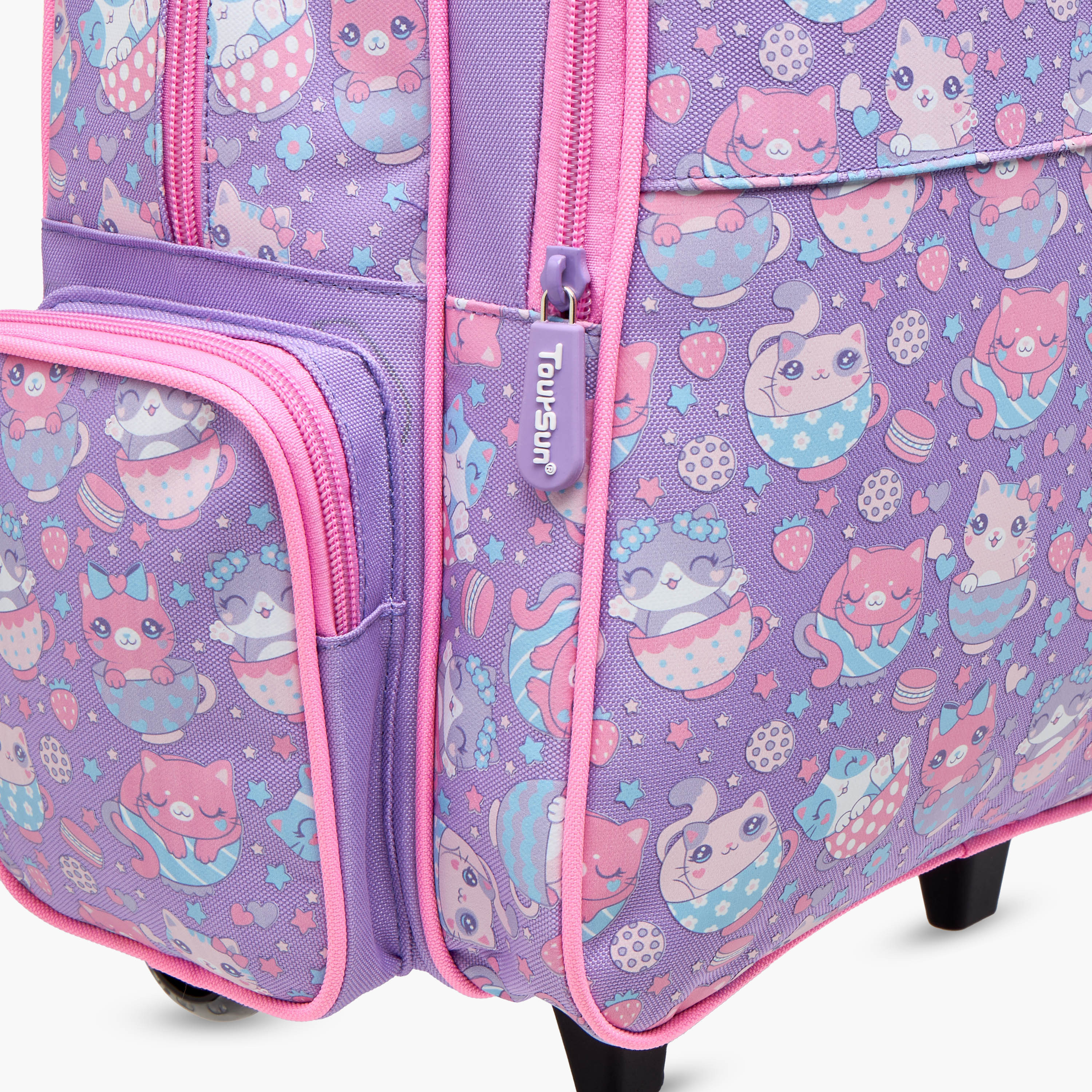 Toursun Cats Trolley Bag for Girls 5-8 Years with Padded Shoulder Straps -school-bagsandbackpacks-trolleybags-image-10