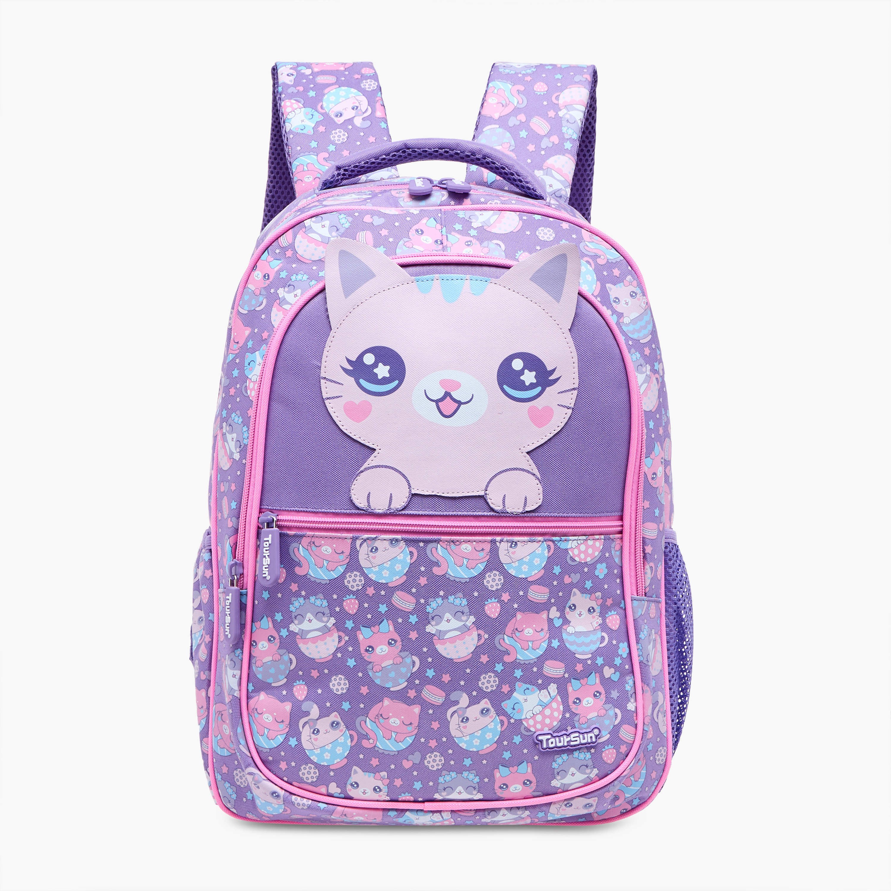 Toursun Cat Print Backpack with Adjustable Shoulder Straps and Zip Closure - 30x13x42 cms-promo_LS20_OMN-image-1