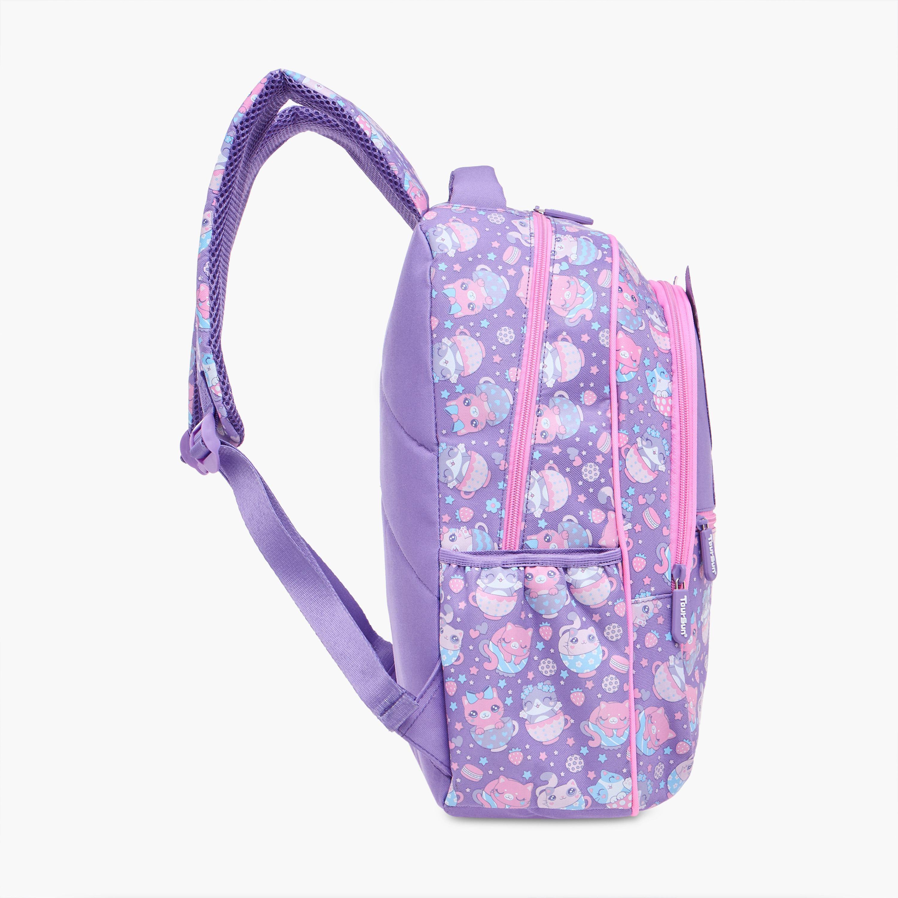 Toursun Cat Print Backpack with Adjustable Shoulder Straps and Zip Closure - 30x13x42 cms-promo_LS20_OMN-image-3