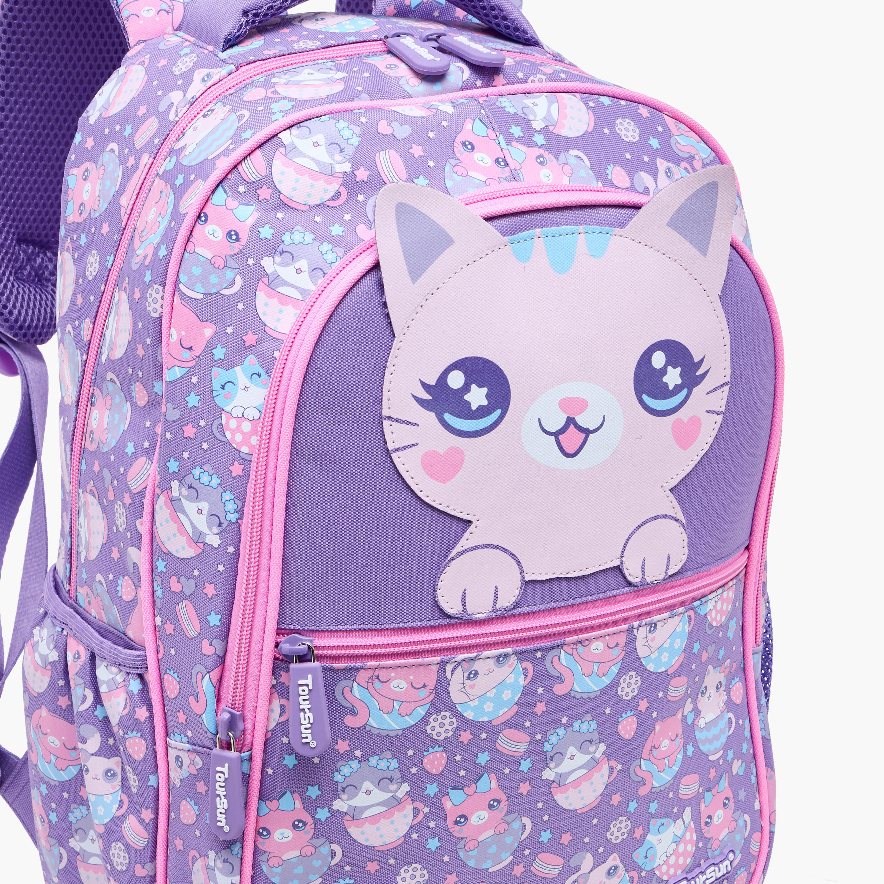 Toursun Cat Print Backpack with Adjustable Shoulder Straps and Zip Closure - 30x13x42 cms-promo_LS20_OMN-image-7