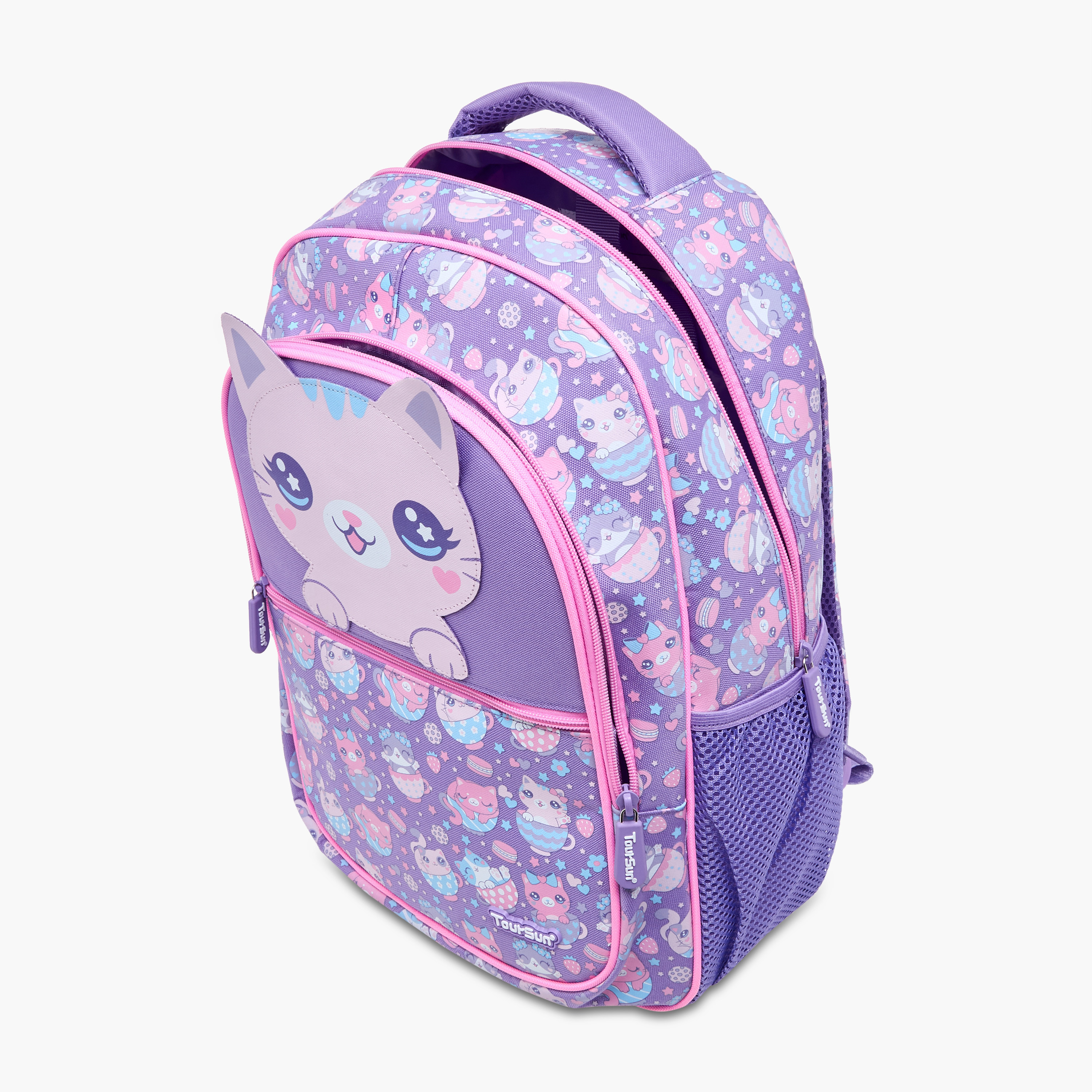 Toursun Cat Print Backpack with Adjustable Shoulder Straps and Zip Closure - 30x13x42 cms-promo_LS20_OMN-image-8