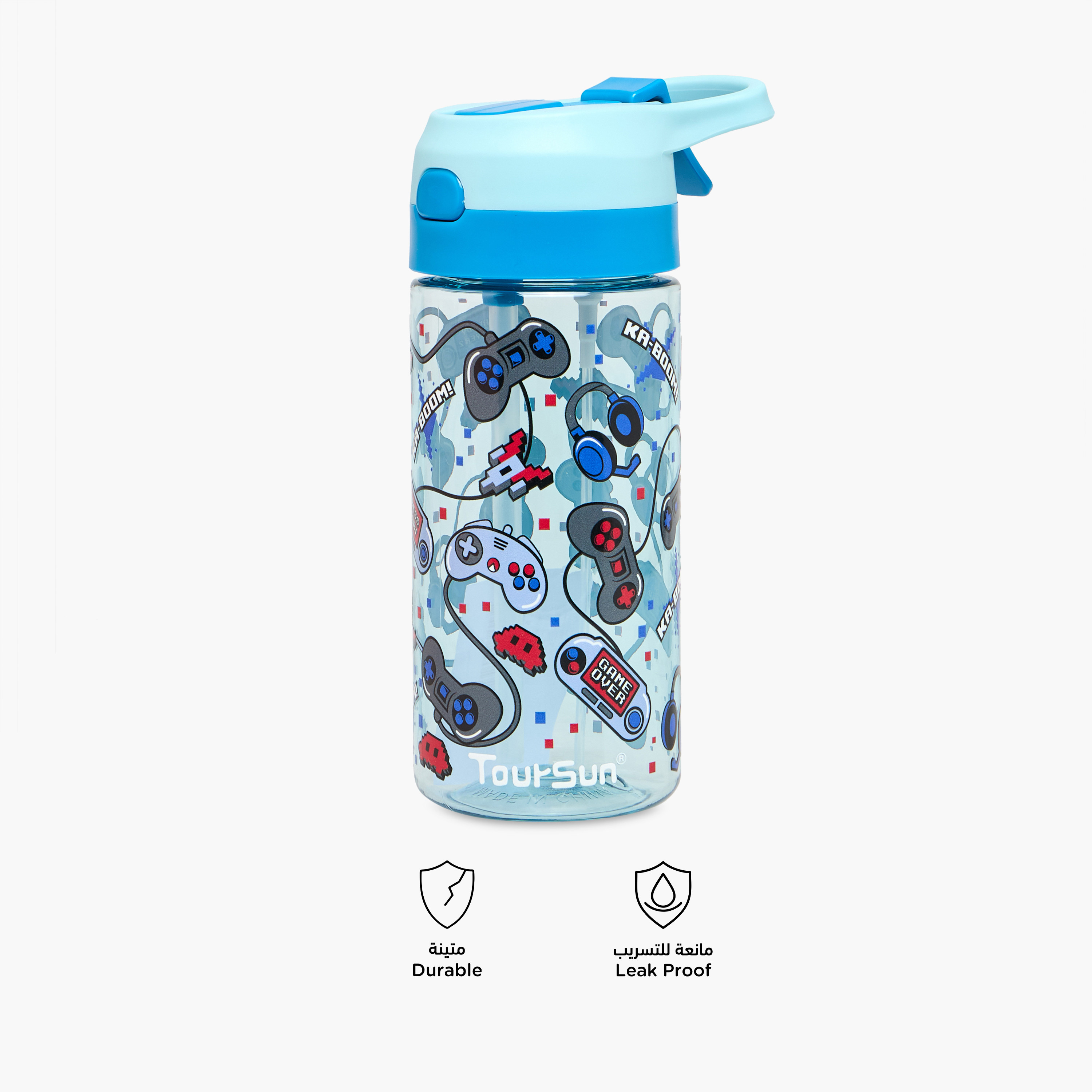 Toursun Gaming Plastic Water Bottle with Sipper and Handle – 500 ml-school-waterbottles-image-4