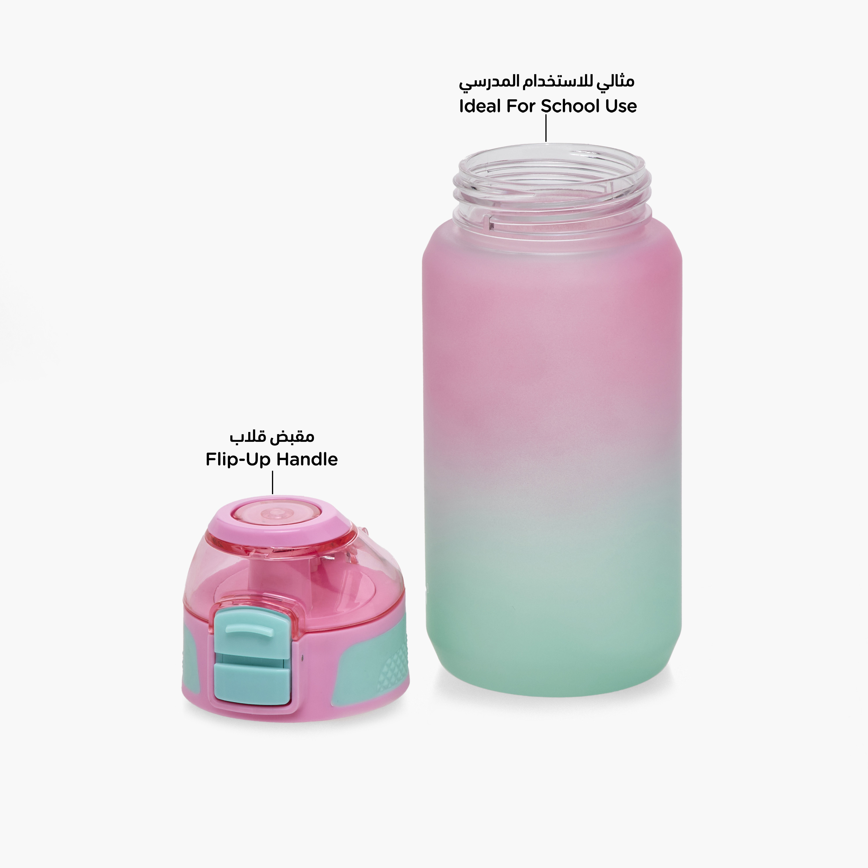 Toursun Ombre Plastic Water Bottle with Flip-Up Handle – 540 ml-school-waterbottles-image-6