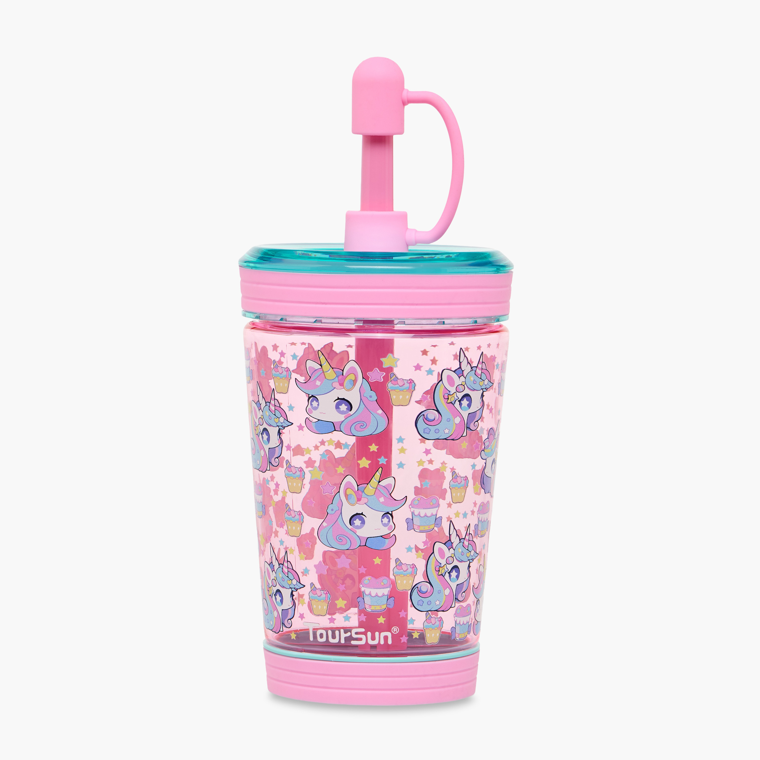 Unicorn Print Sipper with Straw - 480 ml-school-waterbottles-image-1