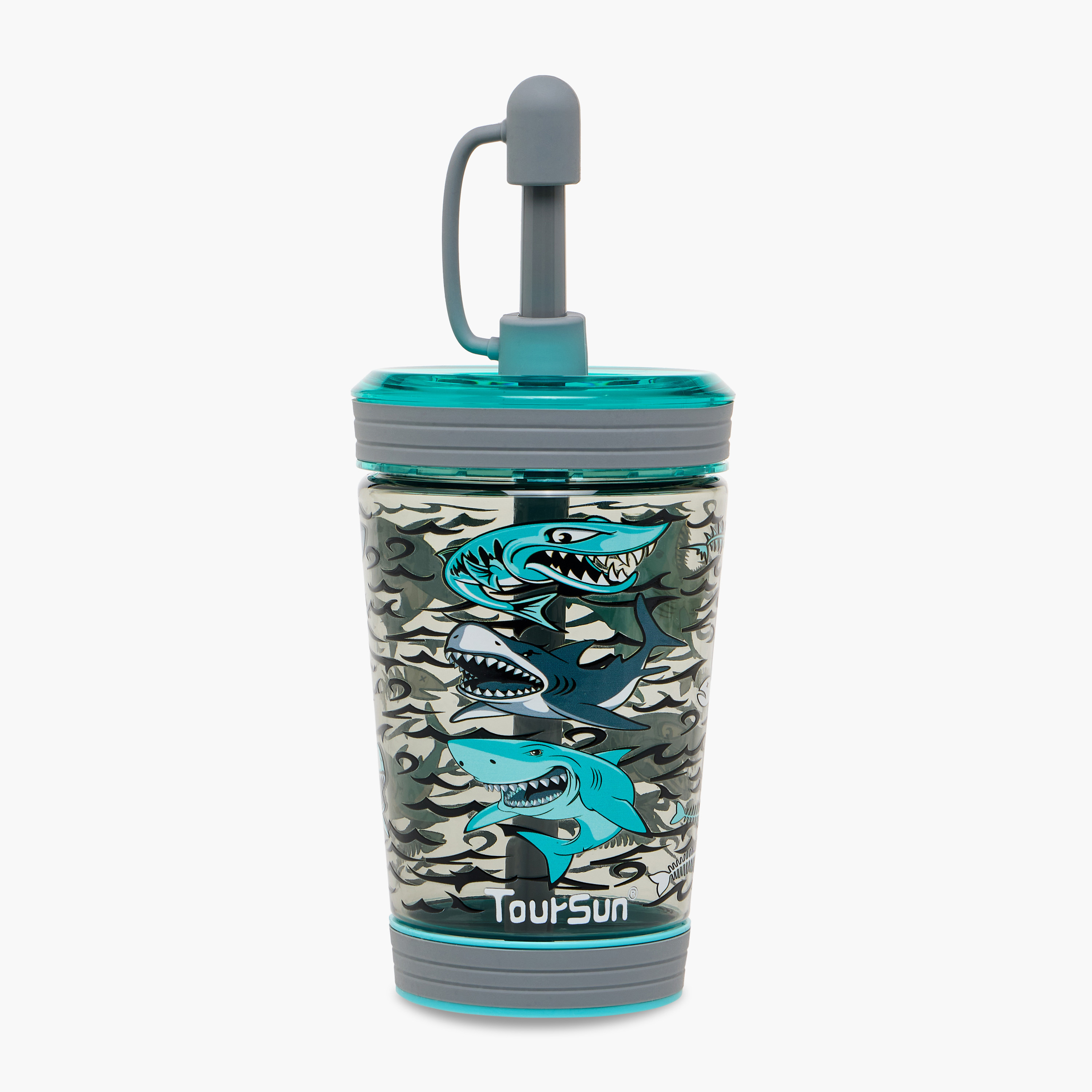 قارورة بقشّة وطبعات قرش - 480 مل-school-waterbottles-image-1