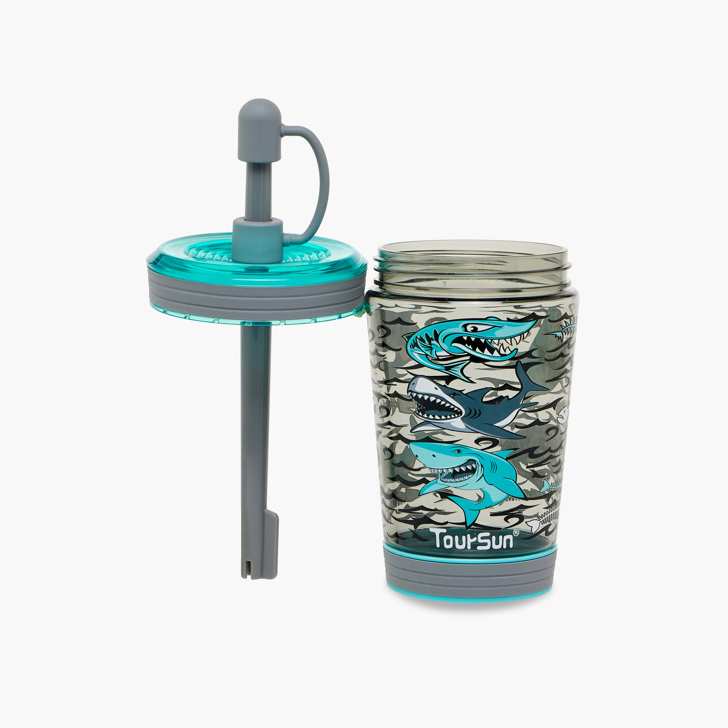 قارورة بقشّة وطبعات قرش - 480 مل-school-waterbottles-image-2