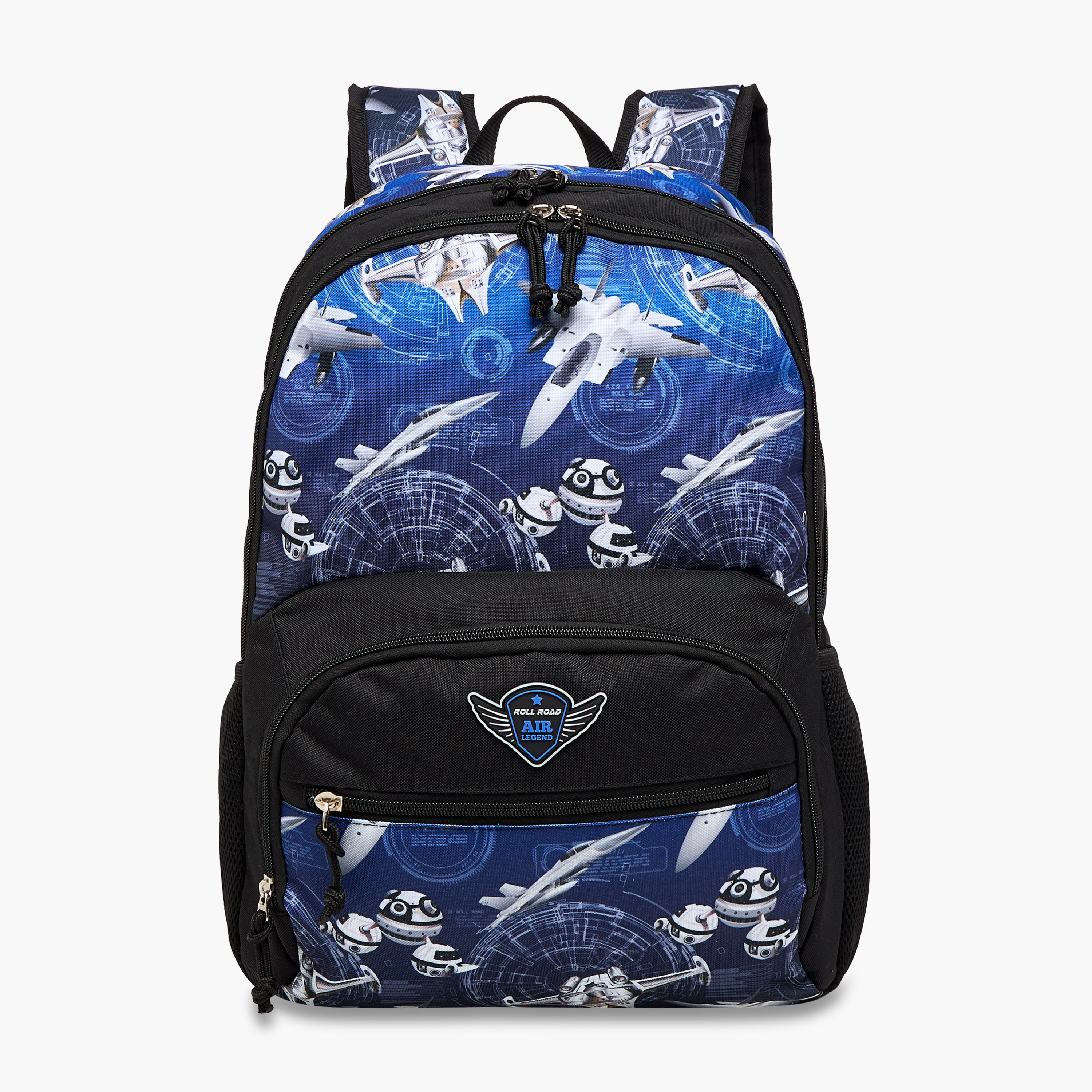 Roll Road Air Force Print Backpack with Adjustable Straps and Zip Closure - 33x46x17 cms-school-bagsandbackpacks-backpacks-image-1